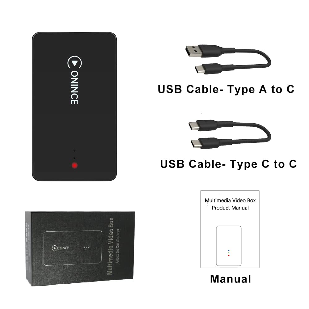 Wireless CarPlay Adapter & Android Auto Streaming Box - Watch Netflix, YouTube, Disney+, Prime Video in Car | Plug & Play for Factory Wired CarPlay Vehicles | Perfect for Road Trips, Commuting & Entertainment On-The-Go