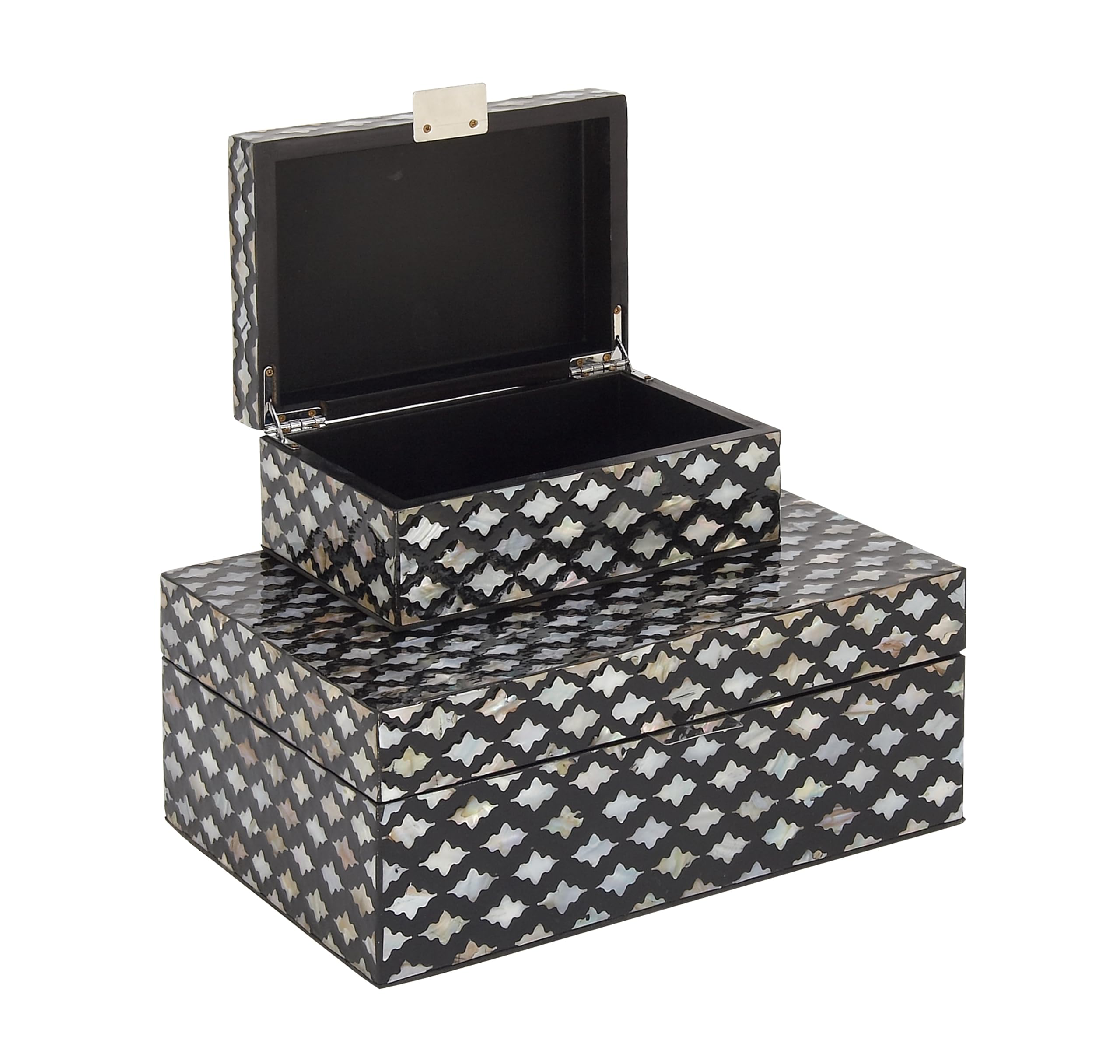 Deco 79 Mother of Pearl Shell Decorative Keepsake Box Set - 12