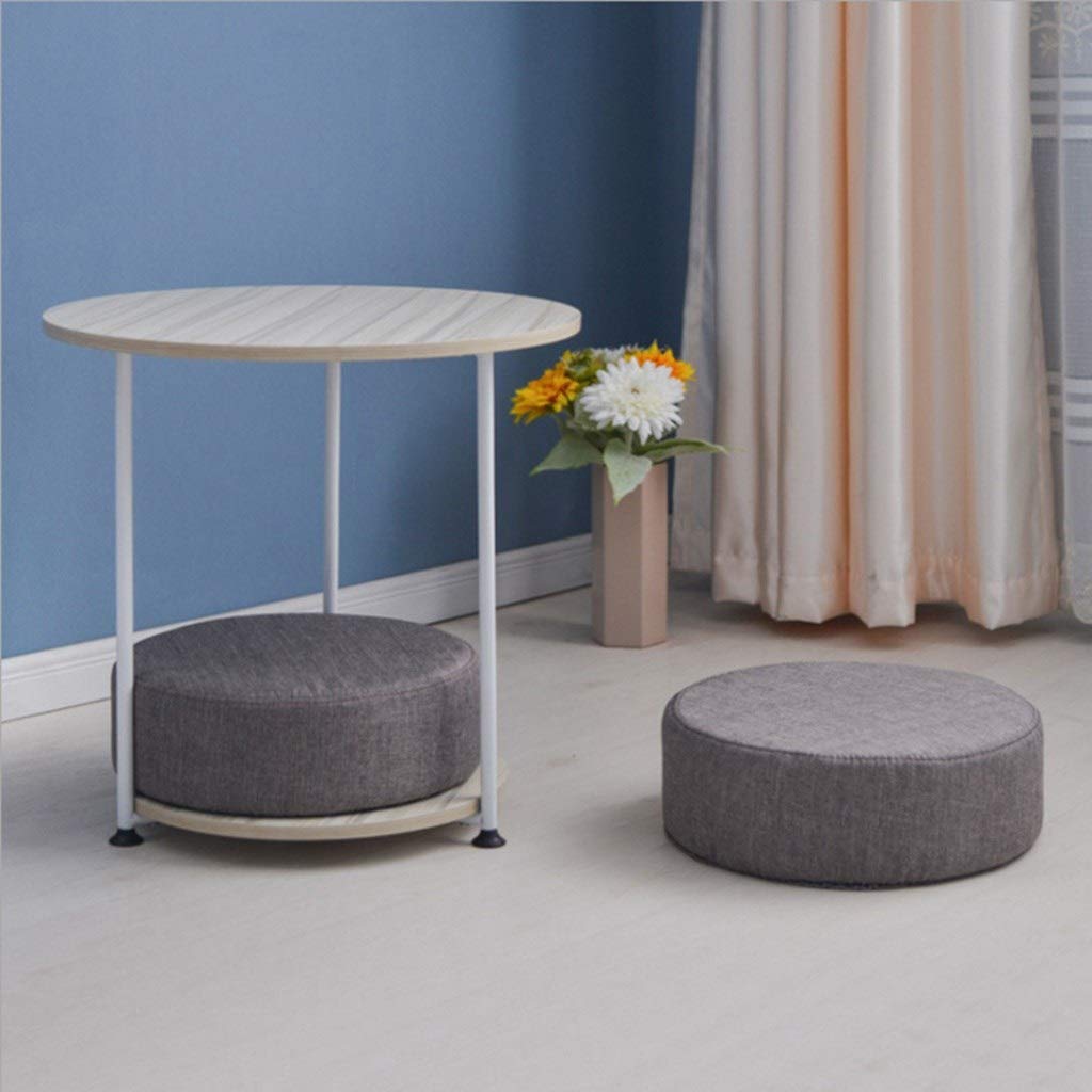 Multifunctional Laptop Desk - Round Small Side Table for Bedroom, Living Room, Office | Compact 55x55cm Space-Saving Design (Gray) | Perfect for Work, Study, Coffee Table & Nightstand Use