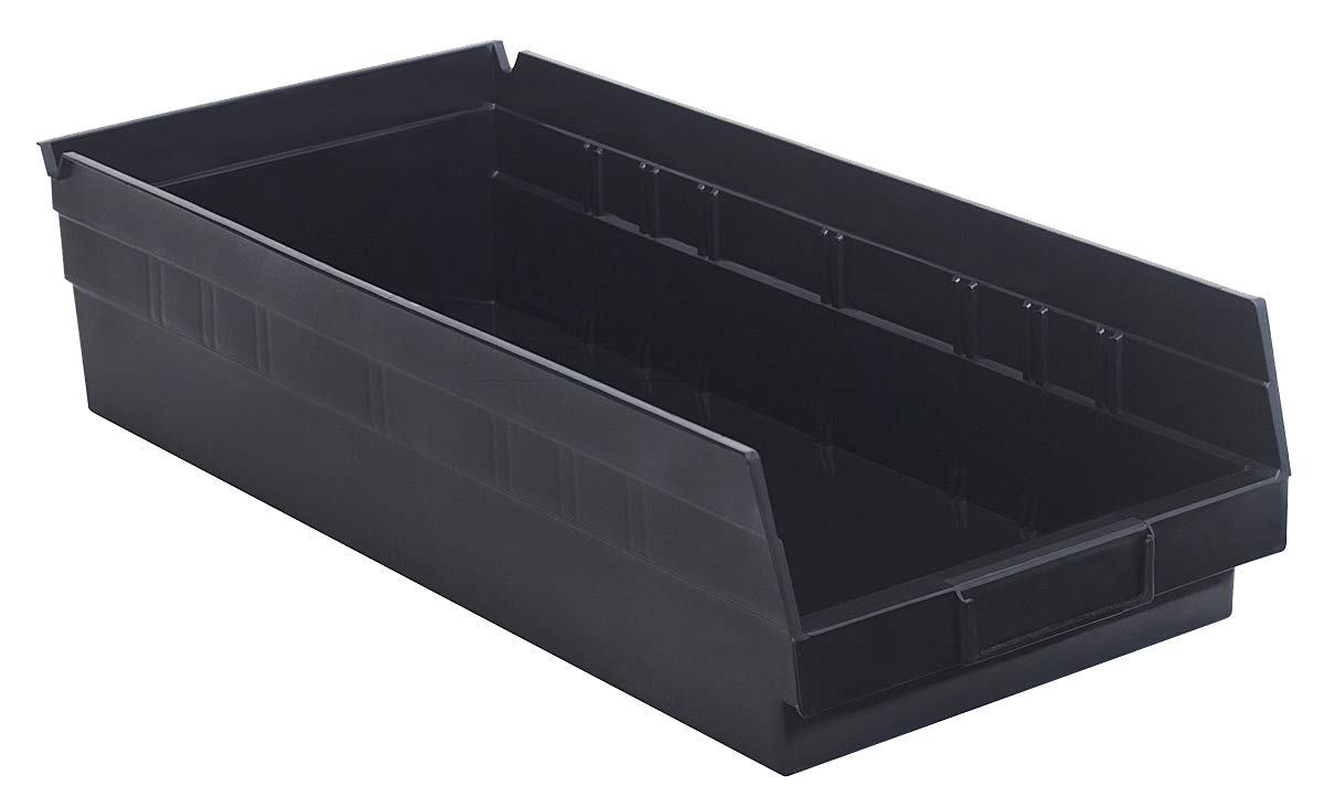 Quantum 4-Pack Black Conductive Plastic Shelf Bins - 17.8