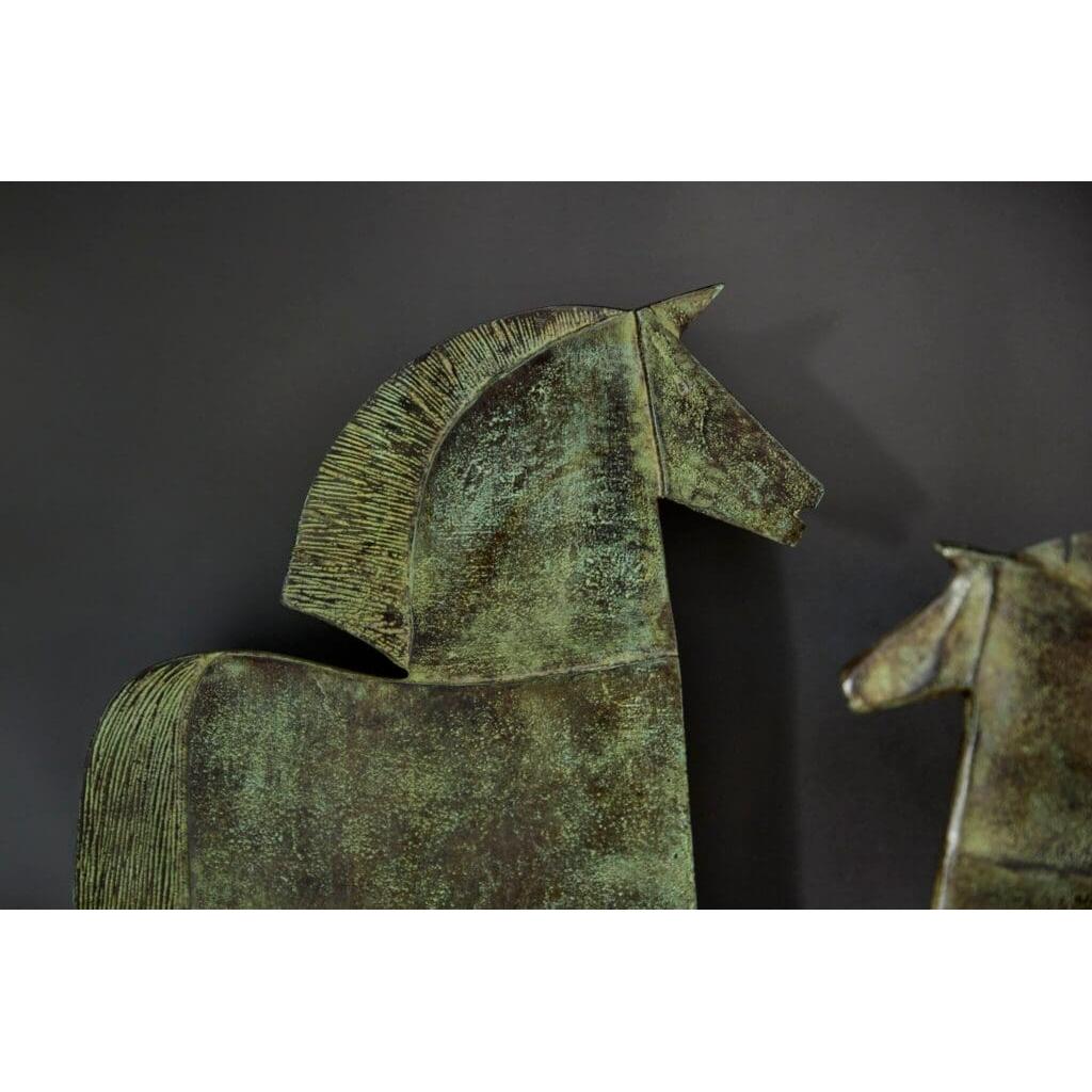 Cyan Design 11668 Etruscan Steed Verdigris Large Horse Statue - Classic Home Decor for Living Room, Office, or Garden Accent