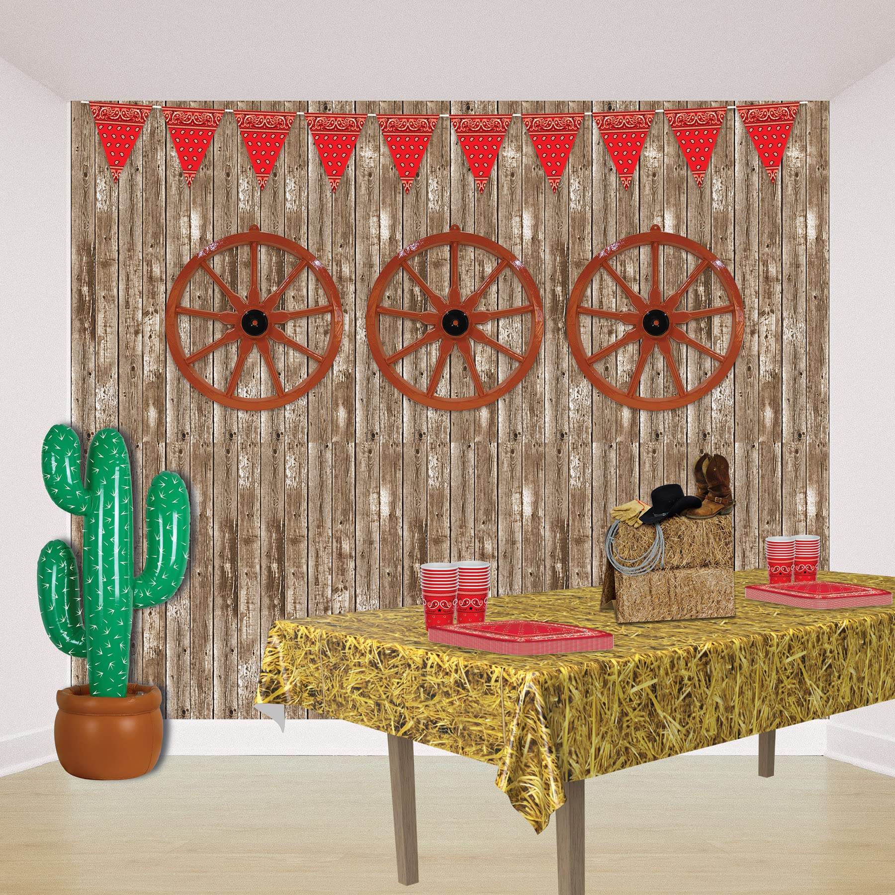 Beistle 24-Piece Plastic Wild West Wagon Wheel Decorations - 23