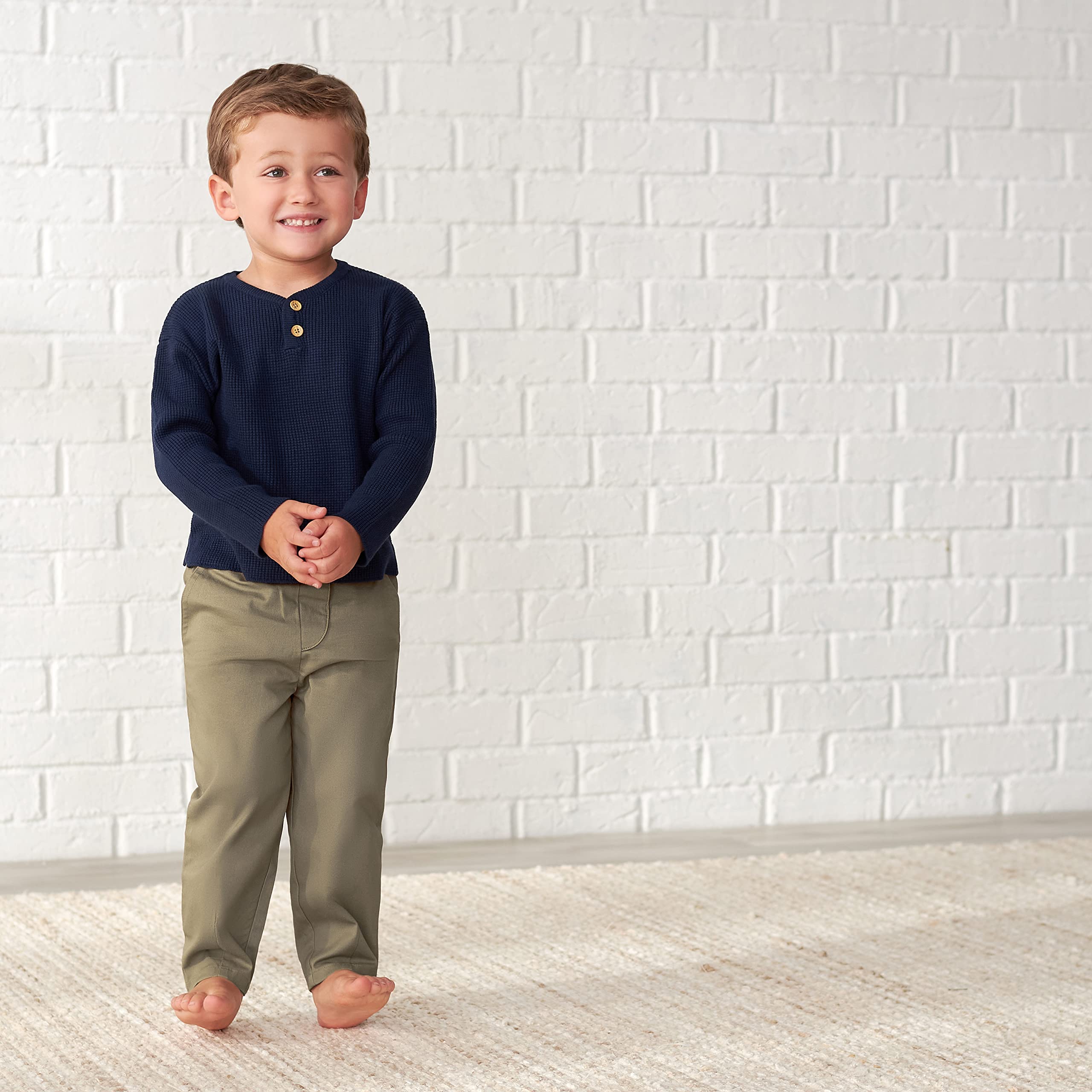 Gerber Baby Boys' Canvas Pants - Soft & Durable Toddler Pants for Playtime, Daycare & Outdoor Adventures