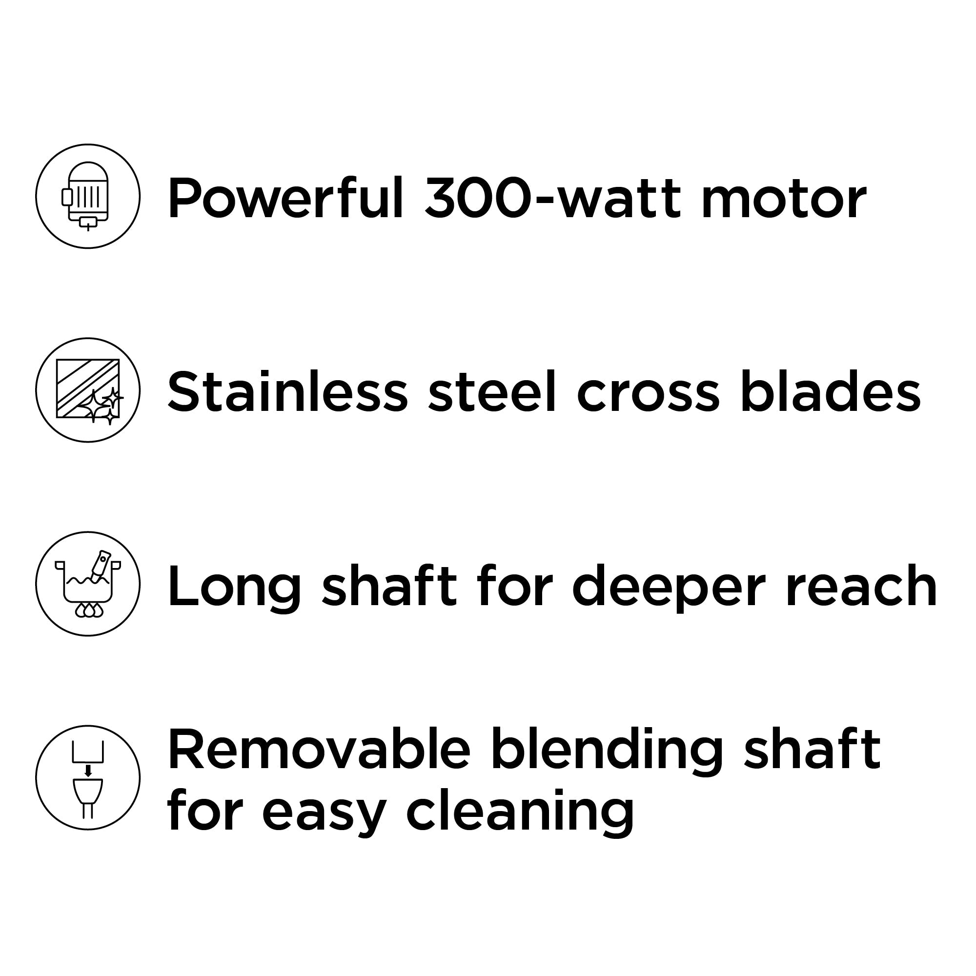 Chefman 300W Immersion Hand Blender with Turbo Boost - Powerful Stick Blender for Smoothies, Soups & Sauces - Ivory (Perfect for Kitchen, Camping & Small Spaces)