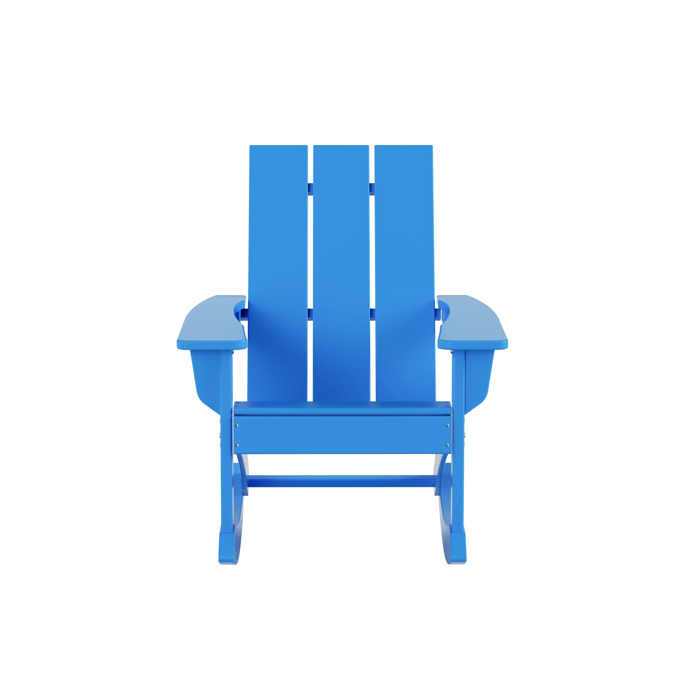 Modern Outdoor HDPE UV Weather Resistant Patio Rocking Chair - Pacific Blue, Perfect for Backyard Relaxation and Garden Lounging