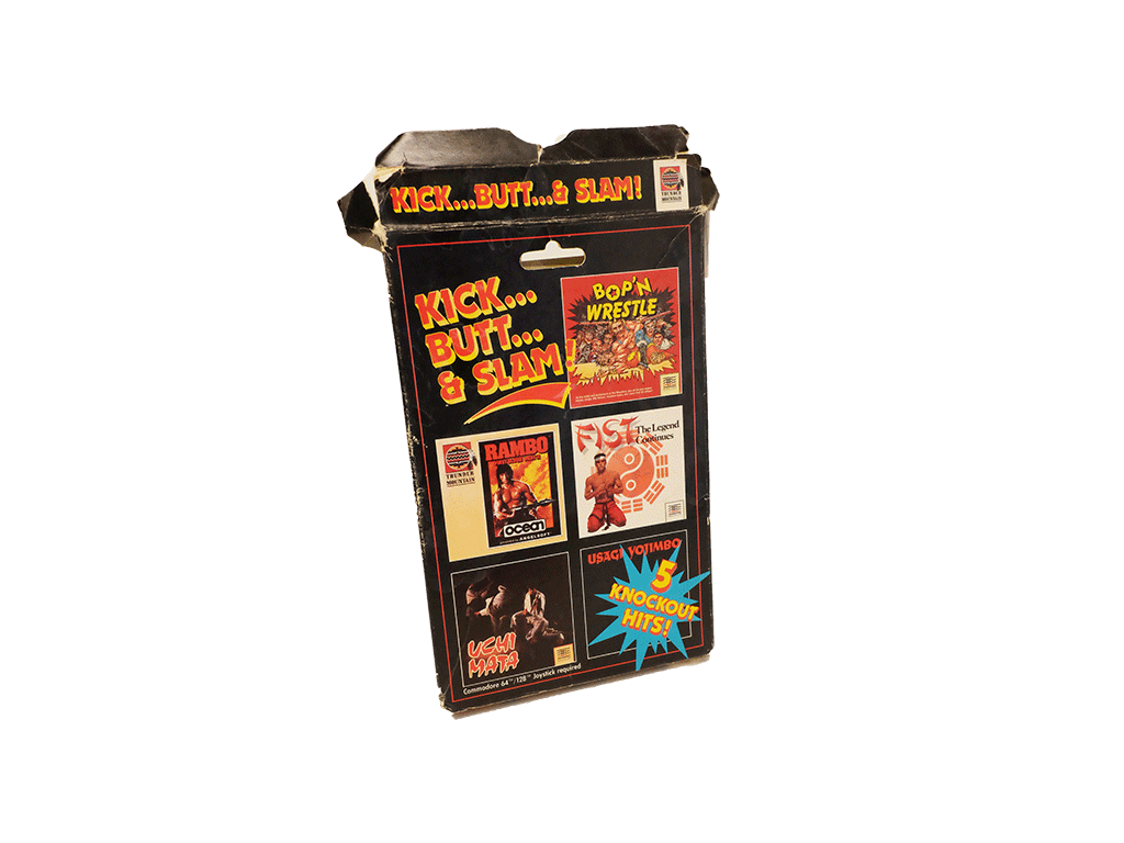 Kick Butt and Slam Video Game Software for Commodore 64/128 - Complete with Original Box & Instructions - Retro Gaming Collectible for Classic Computer Enthusiasts