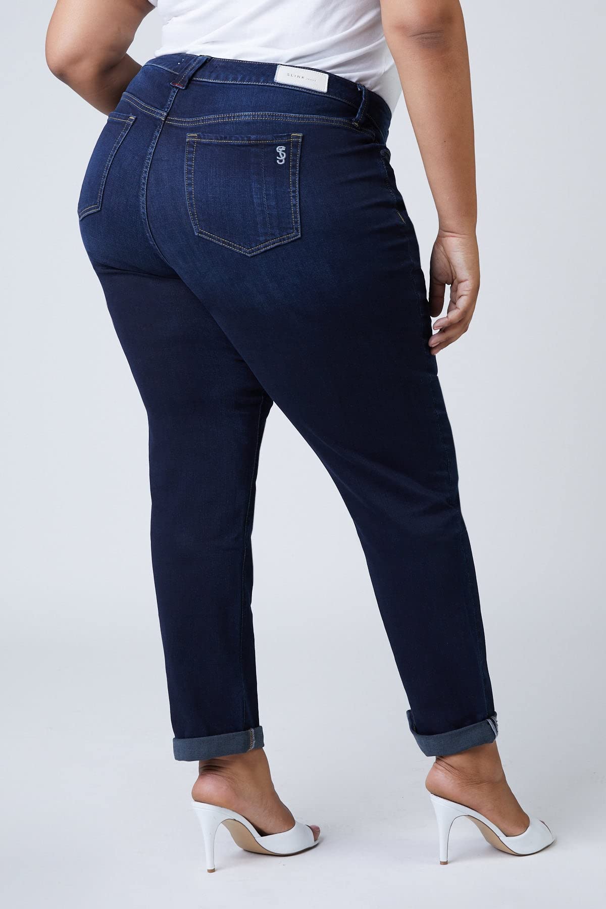 Premium Women's Plus Size Stretch Mid Rise Boyfriend Jeans - Comfortable & Stylish Denim Pants for Curvy Figures (Indigo Wash) | Perfect for Casual Outings, Date Nights & Everyday Wear