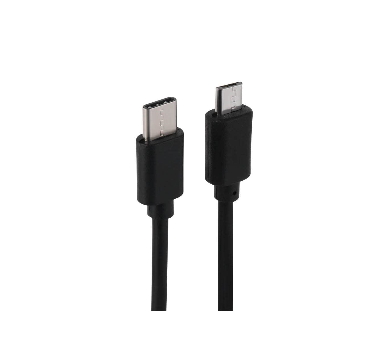 Fast Charging USB-C to Micro USB Adapter Cable - 480MB/s Data Transfer & OTG Sync - 2-in-1 Charging Cord (1M, Black) for Smartphones, Tablets & Power Banks