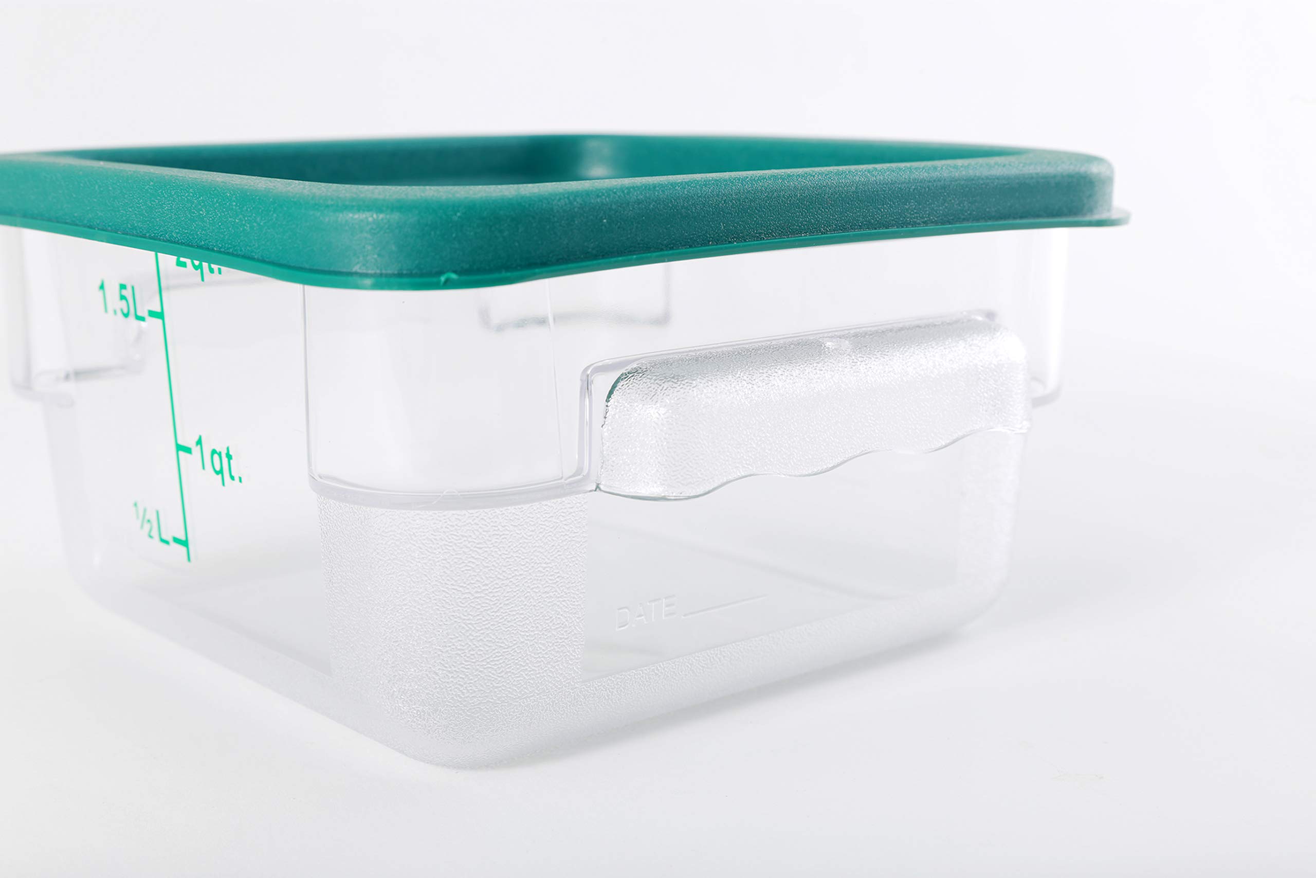 Premium 2 Qt Commercial-Grade Square Food Storage Containers with Lids - Clear Polycarbonate, BPA-Free (Case of 5) - Ideal for Restaurants, Meal Prep & Bulk Food Storage