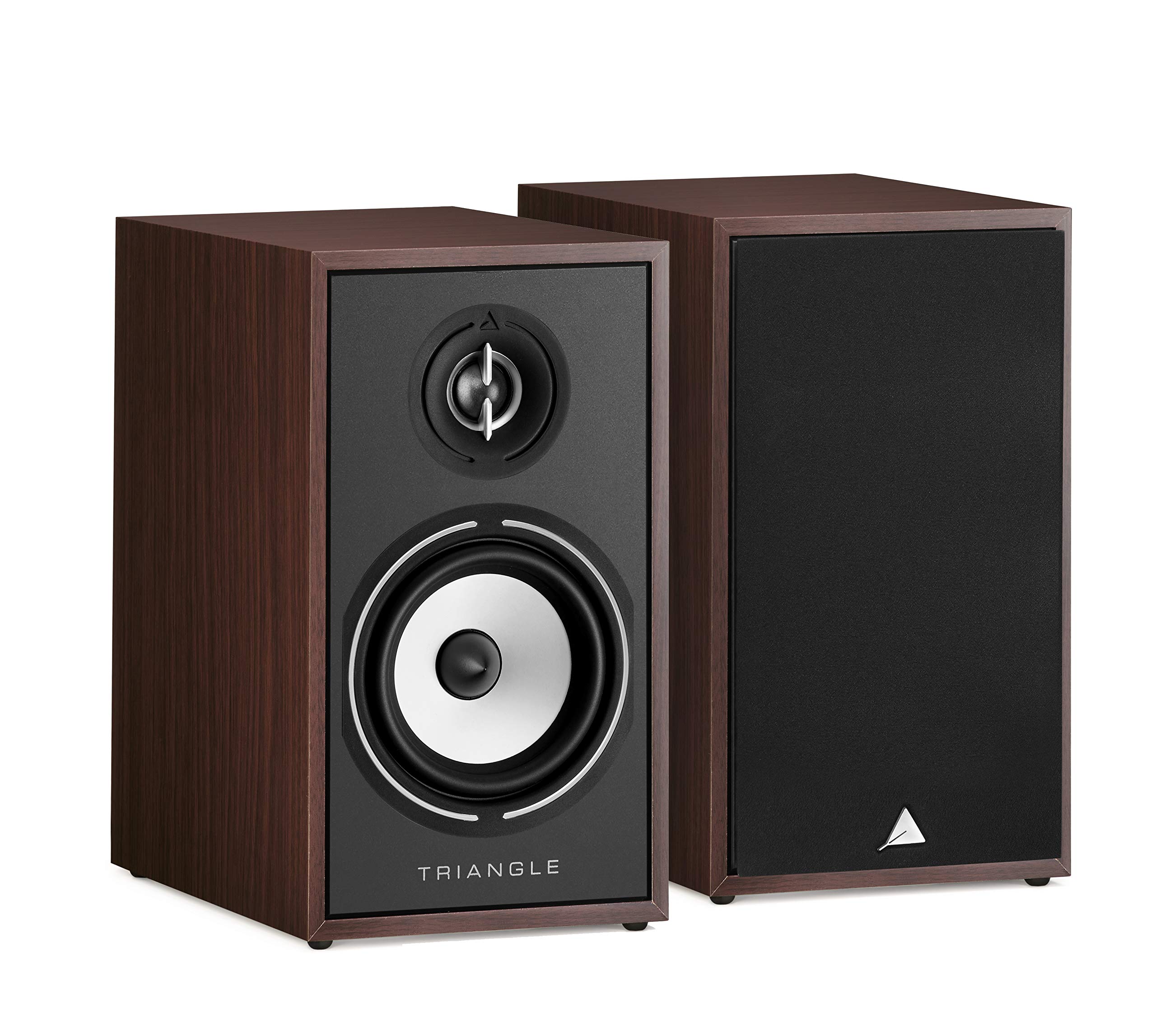 BOREA BR02 Hi-Fi Bookshelf Speakers - 80W Power Handling, 89dB Sensitivity - Premium Walnut Finish (Pair) - Ideal for Music & Home Theater - 6.9 x 12.2 x 10.8 inches - Perfect for Small to Medium Rooms, Audiophile Listening & Movie Nights