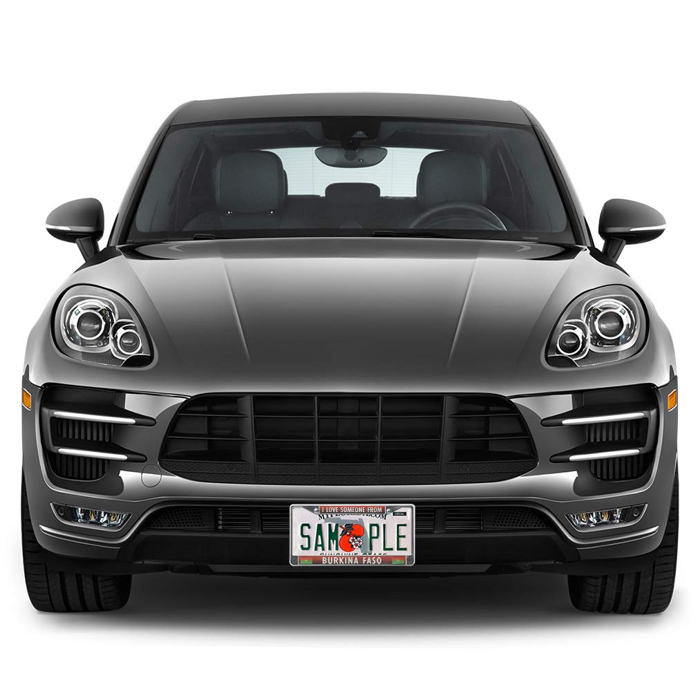 I Love Someone from Burkina Faso Metal License Plate Frame - Weatherproof Black 2-Hole Solid Insert Car Accessory for Cars, Trucks & SUVs - Perfect for Showing National Pride & Personal Style