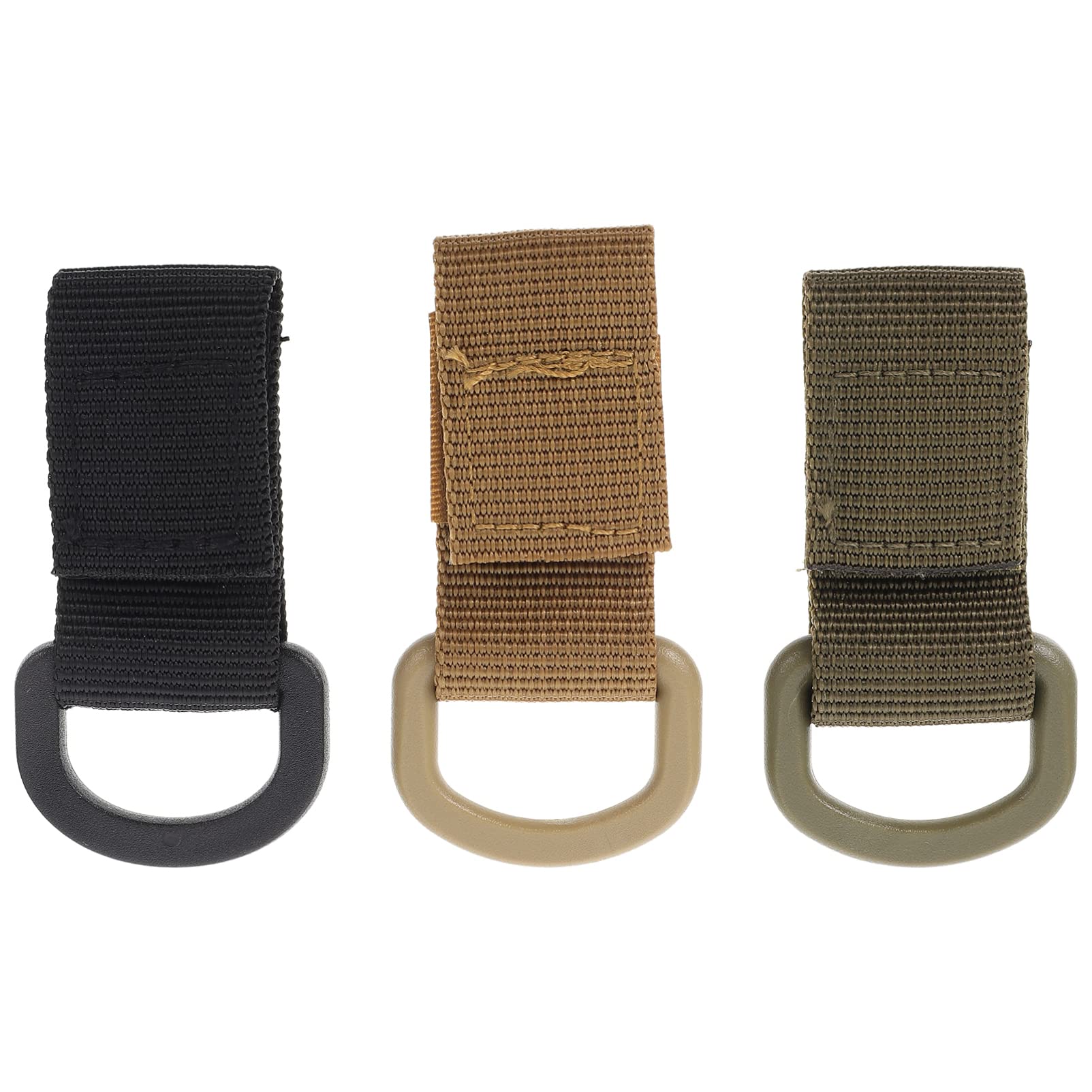 PRETYZOOM 3-Pack Quick Release Keychain Carabiners - Heavy Duty Nylon Belt Gear Keeper with Ribbon Buckle for Hiking, Camping, Backpacks & Outdoor Gear - Perfect for Key Rings, Webbing Attachment & Bag Accessories