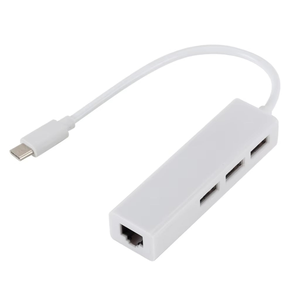 USB C to RJ45 Ethernet Adapter with 3 USB 2.0 Ports - High Speed Wired Internet & Multi-Device Connectivity for MacBook, Chromebook, Gaming & Office Work