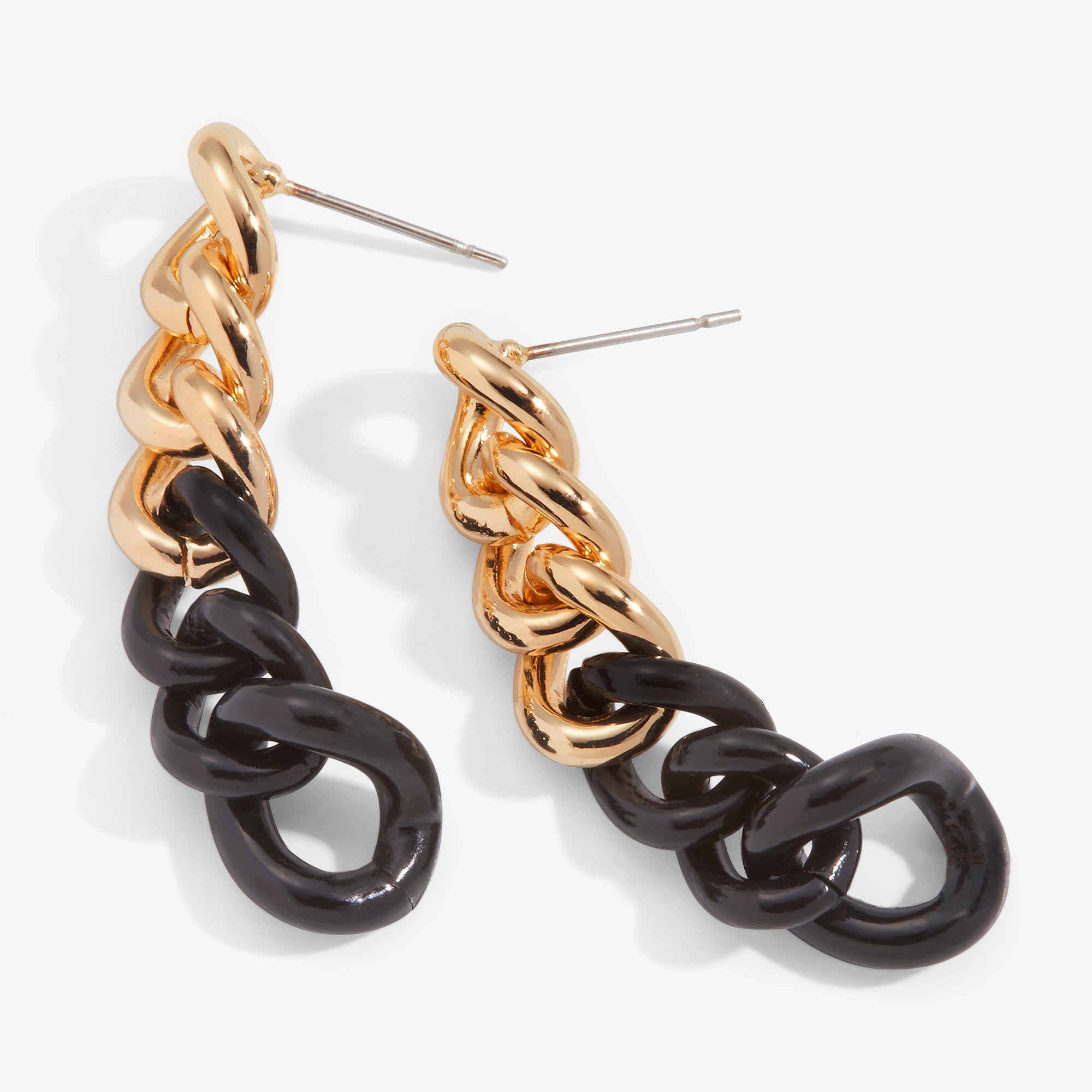 Elegant Black and Gold Chain Earrings for Women | Trendy Dangle Drop Jewelry | Perfect for Parties, Weddings & Everyday Wear