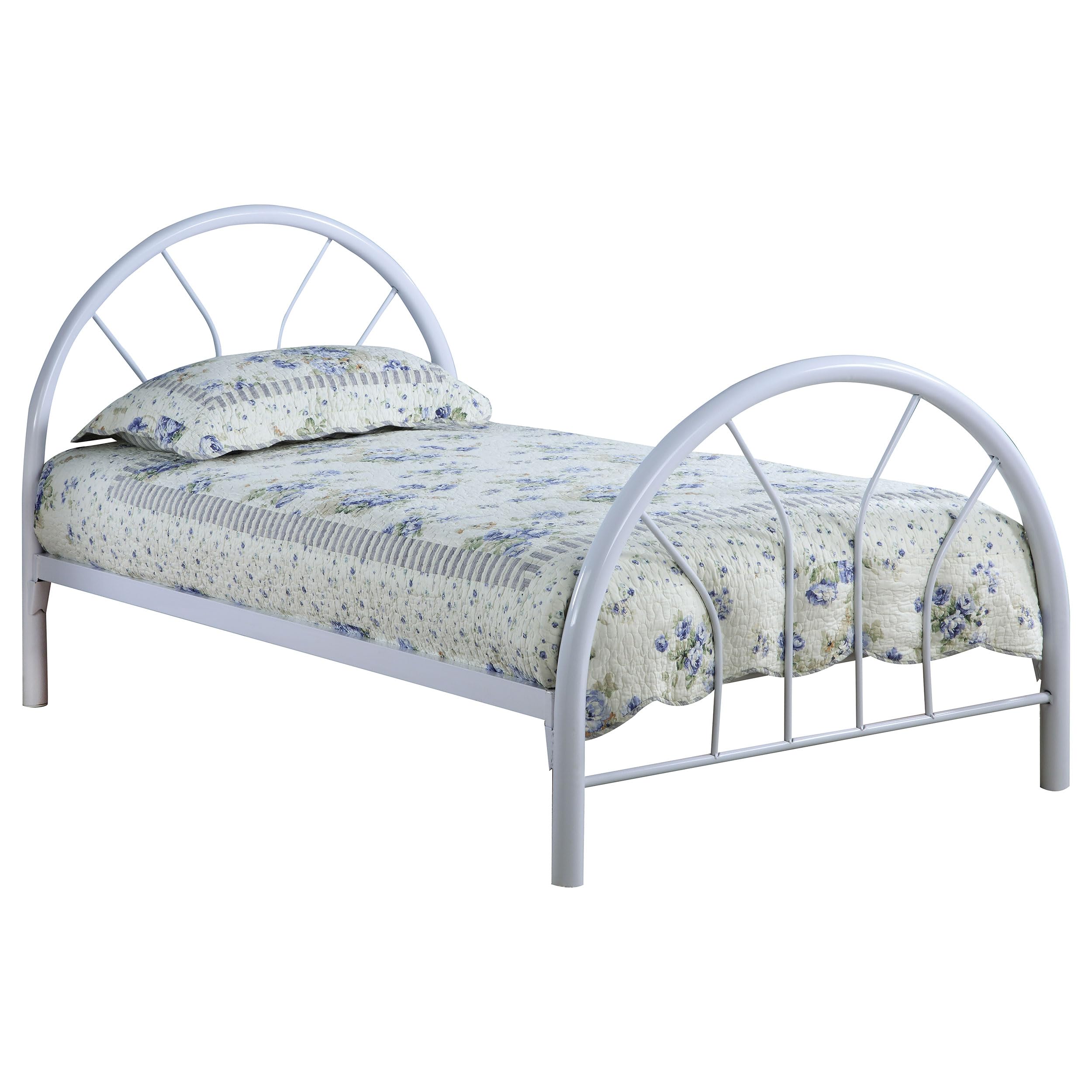 Coaster Marjorie Contemporary Twin Size Bed Frame with 40-inch White Headboard - Modern Open Frame Platform Bed for Small Spaces & Guest Rooms | Sturdy & Stylish Design for Bedrooms & Dormitories