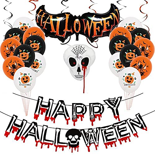 Funny Birthday Decor Set - Aluminum Trick Balloons & Heart Light Up Balloons for Halloween Party | Perfect for Birthday Surprises, Themed Parties & Festive Home Decor