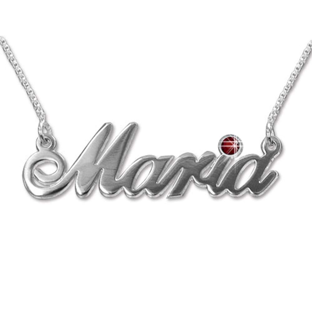 MYKA Personalized Name Necklace with Birthstone - Custom 925 Sterling Silver, Gold & Rose Gold Plated Pendant Jewelry for Women - Elegant Gift for Birthday, Christmas, Mother's Day - Perfect for Everyday Wear, Date Nights & Special Occasions