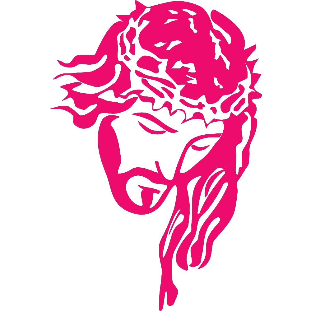 Premium Waterproof Christian Jesus Religious Vinyl Decal Stickers (Pink, Set of 2) - Perfect for Laptop, Phone, Helmet, Car Window, Bumper, Mug, Cup, Door & Wall Decor - Ideal for Home, Office & Church Decorations