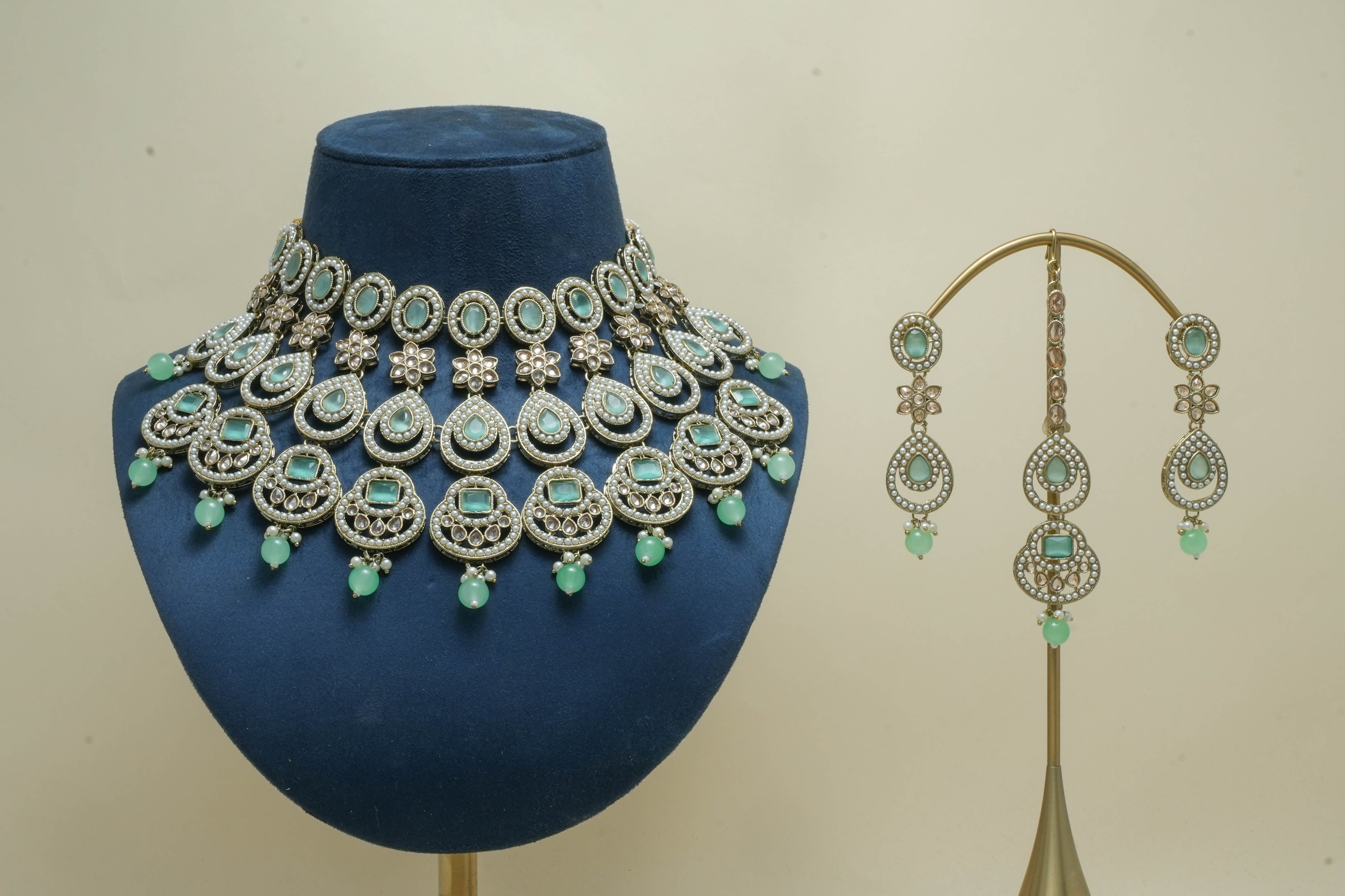 SONIA POLKI Full Set Jewelry - Elegant Indian Necklace & Earrings Set for Women | Perfect for Weddings, Parties & Festive Occasions