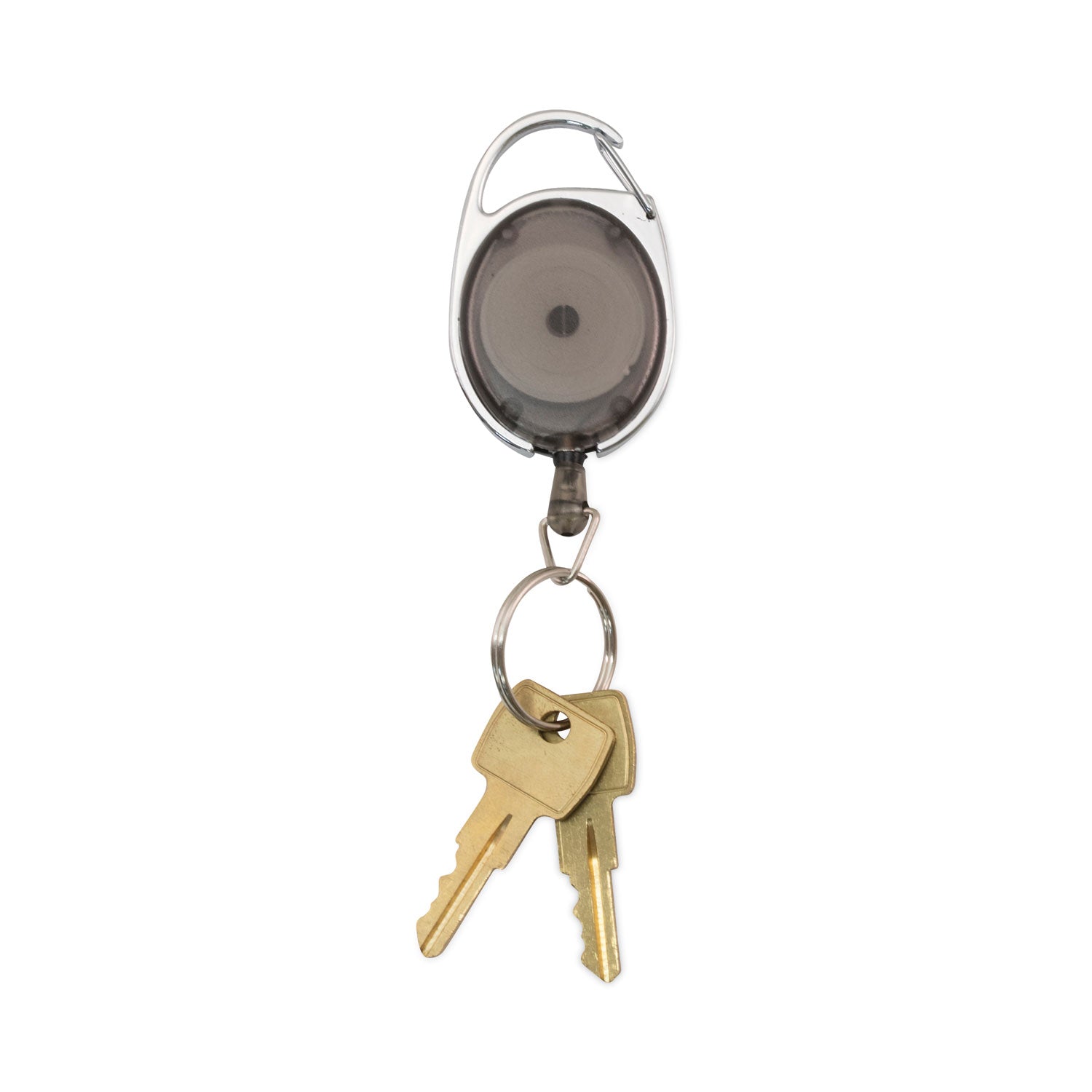 Advantus Retractable ID Badge Reel with Carabiner Clip - 30 Inch Extension, Smoke Color (6-Pack) - Perfect for Work, Events, and Security Access