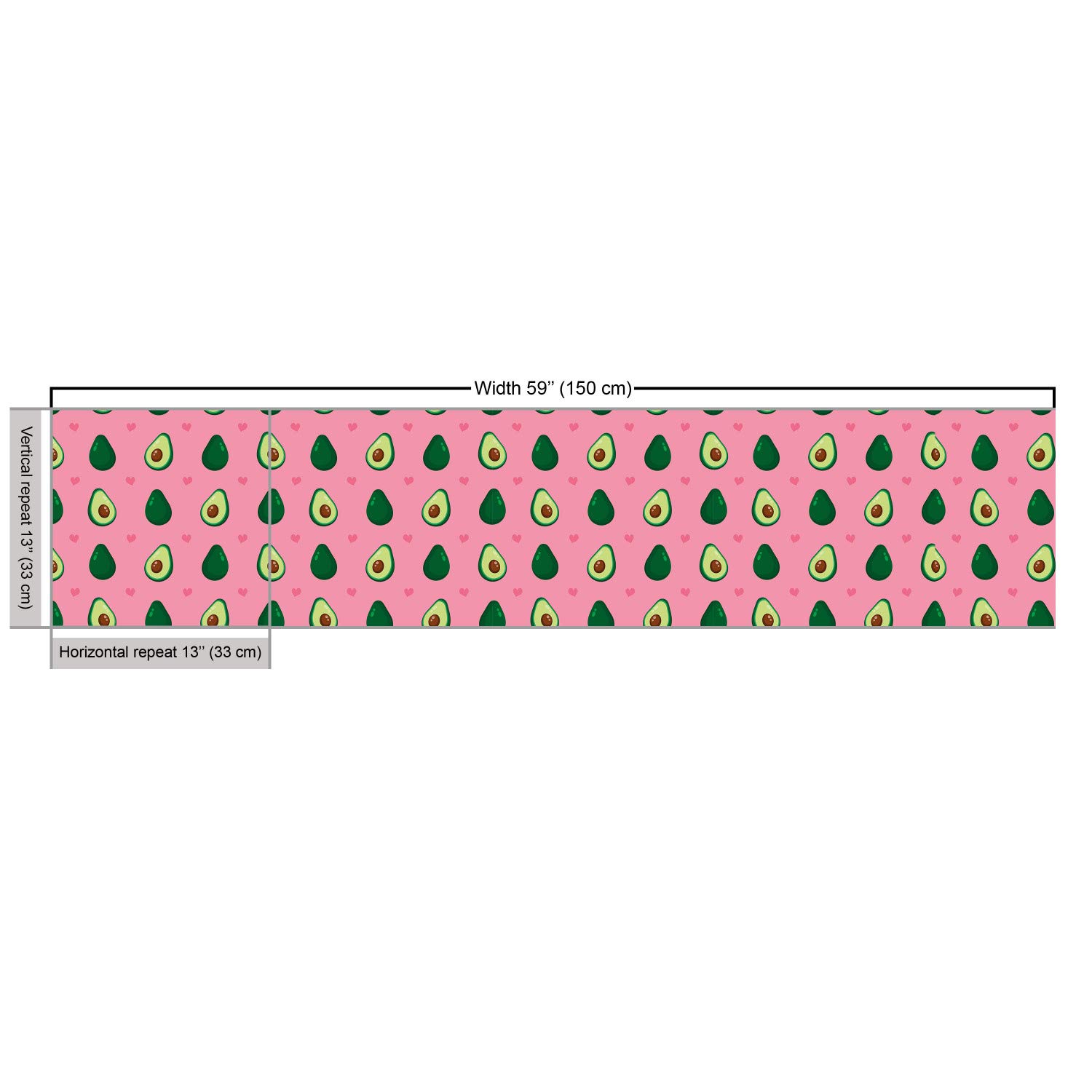 Ambesonne Avocado Print Fabric by The Yard - Romantic Cartoon Halved Avocado with Heart Design, 10 Yards Pink Emerald Green Decorative Cotton Material for Upholstery, DIY Crafts, Home Decor, Curtains & Throw Pillows - Perfect for Kitchen, Nursery & Boho Style Bedroom