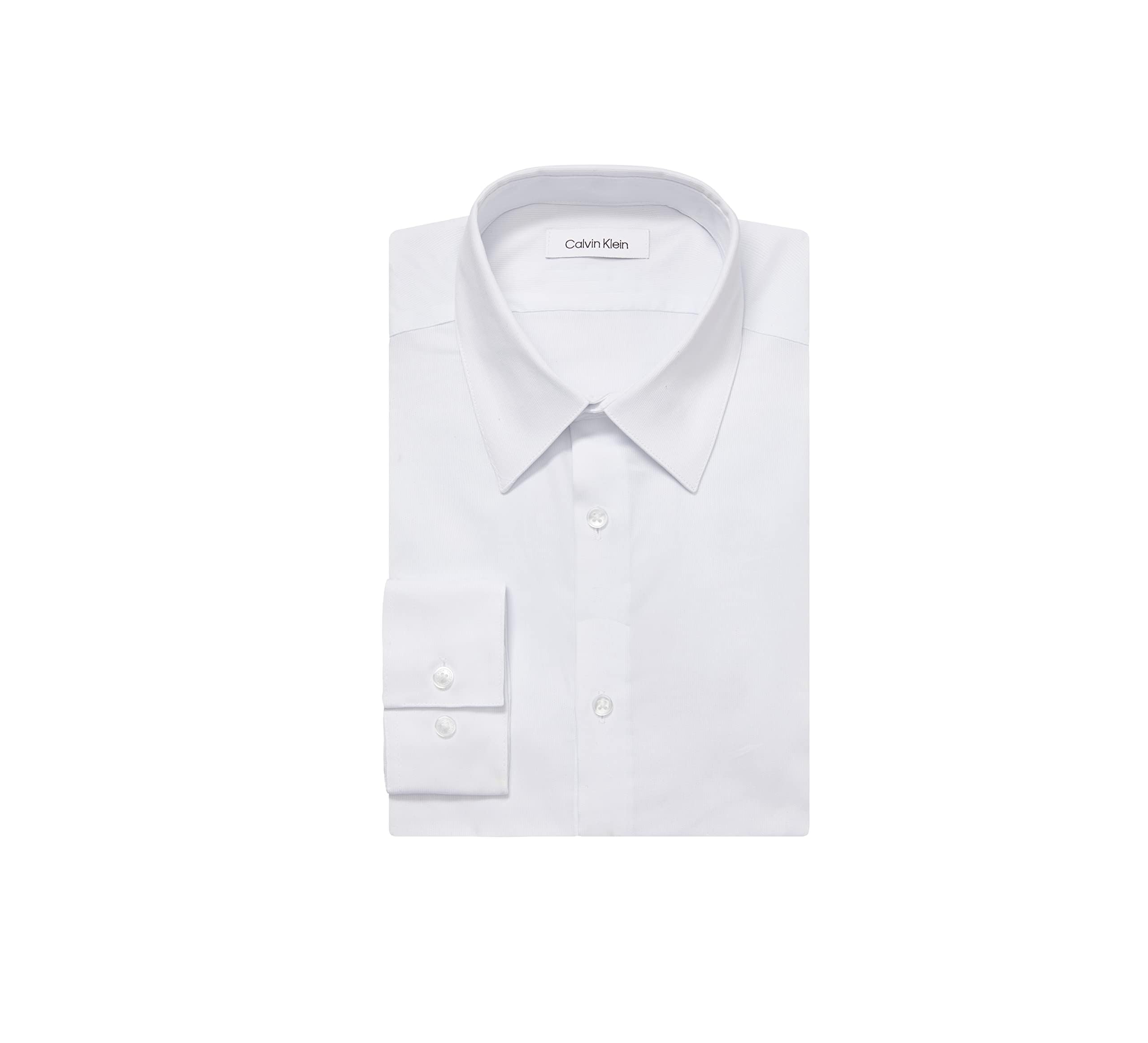 Calvin Klein Men's Slim Fit Non-Iron Solid Dress Shirts - Premium Formal & Business Attire for Office, Meetings & Special Occasions