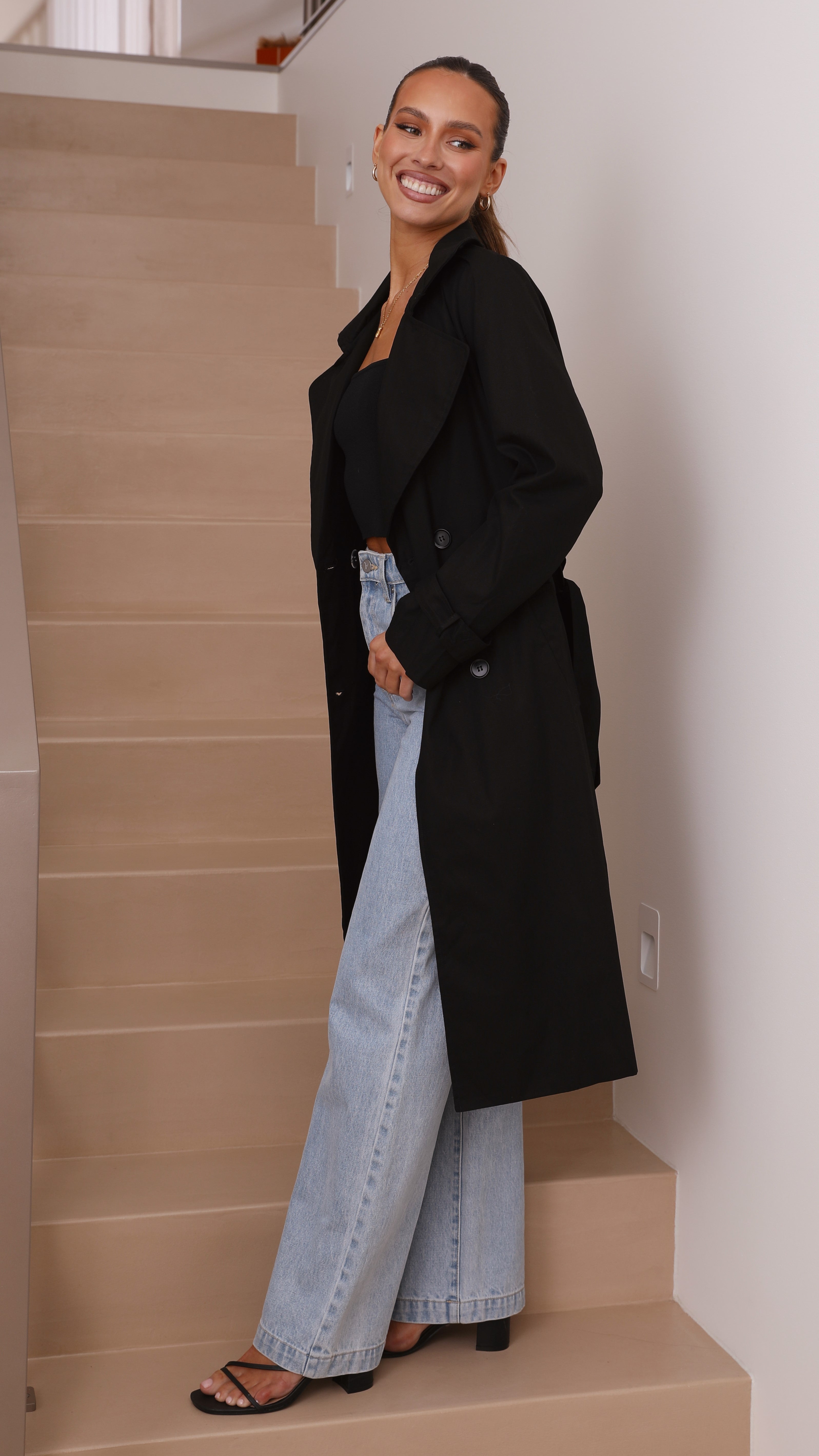 Byron Classic Black Trench Coat for Men & Women | Waterproof Outerwear for Fall & Winter | Perfect for Office, Travel & Formal Occasions