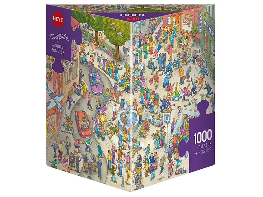 Heye 1000 Piece Triangle Jigsaw Puzzle - Mobile Zombies Horror Theme - Challenging Adult Puzzle for Home Decoration & Relaxation | Perfect for Game Nights, Parties & Stress Relief