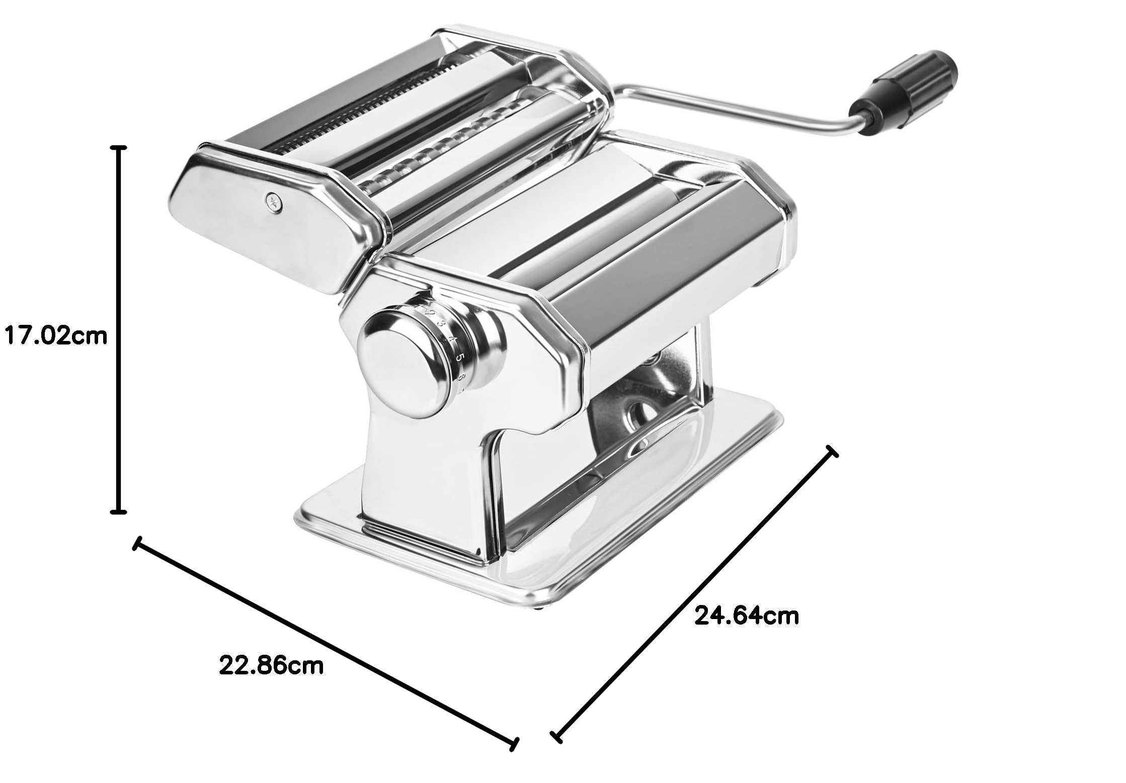 Stainless Steel Manual Pasta Maker Machine - 9 Adjustable Thickness Settings for Homemade Spaghetti, Fettuccine & Lasagna | Durable Steel Rollers & Cutter | Perfect for Italian Cooking, Family Dinners & Restaurant Use