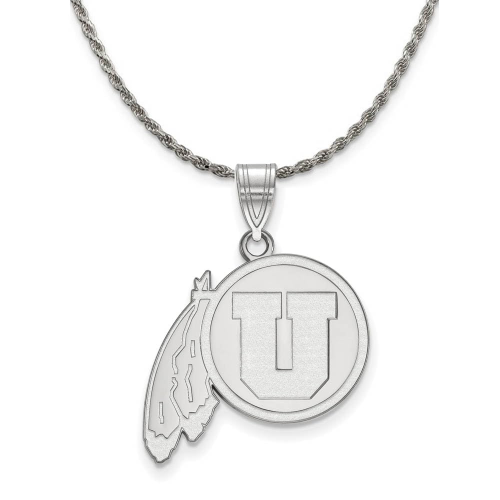 University of Utah Black Bow Sterling Silver Pendant Necklace - Perfect for Graduation Gifts & School Spirit Jewelry