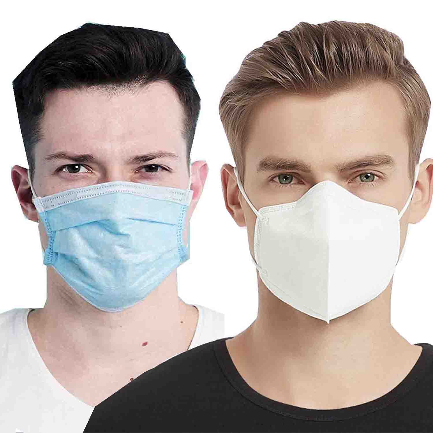 GreatDio 25-Pack 3-Ply Disposable Face Masks & 7-Pack N95 Respirator Masks with Meltblown Filter - Multicolor Protective Mask Combo for Daily Use, Work, Travel, and Public Safety