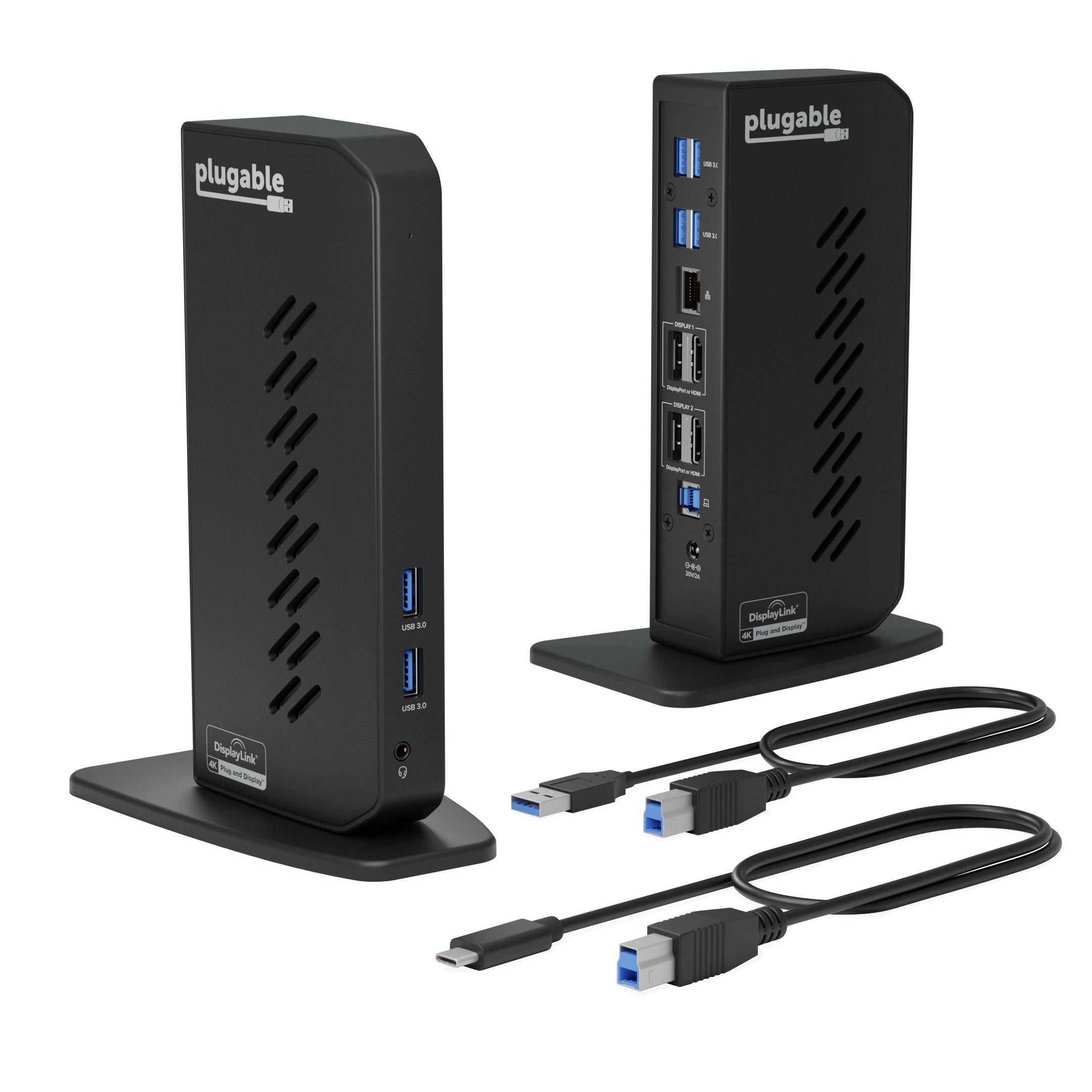 Plugable Universal Docking Station with Dual 4K HDMI Ports - Perfect for Home Office, Remote Work & Multi-Monitor Setup