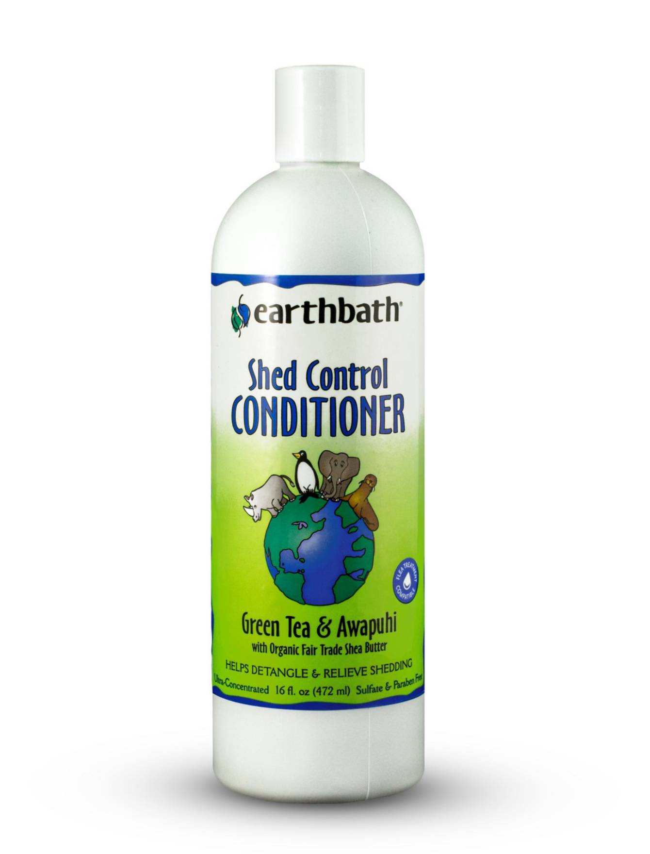 Earthbath Shed Control Green Tea & Awapuhi Dog & Cat Conditioner - 16oz & 1 Gallon - Reduces Shedding & Detangles Fur - Perfect for Grooming & Bath Time