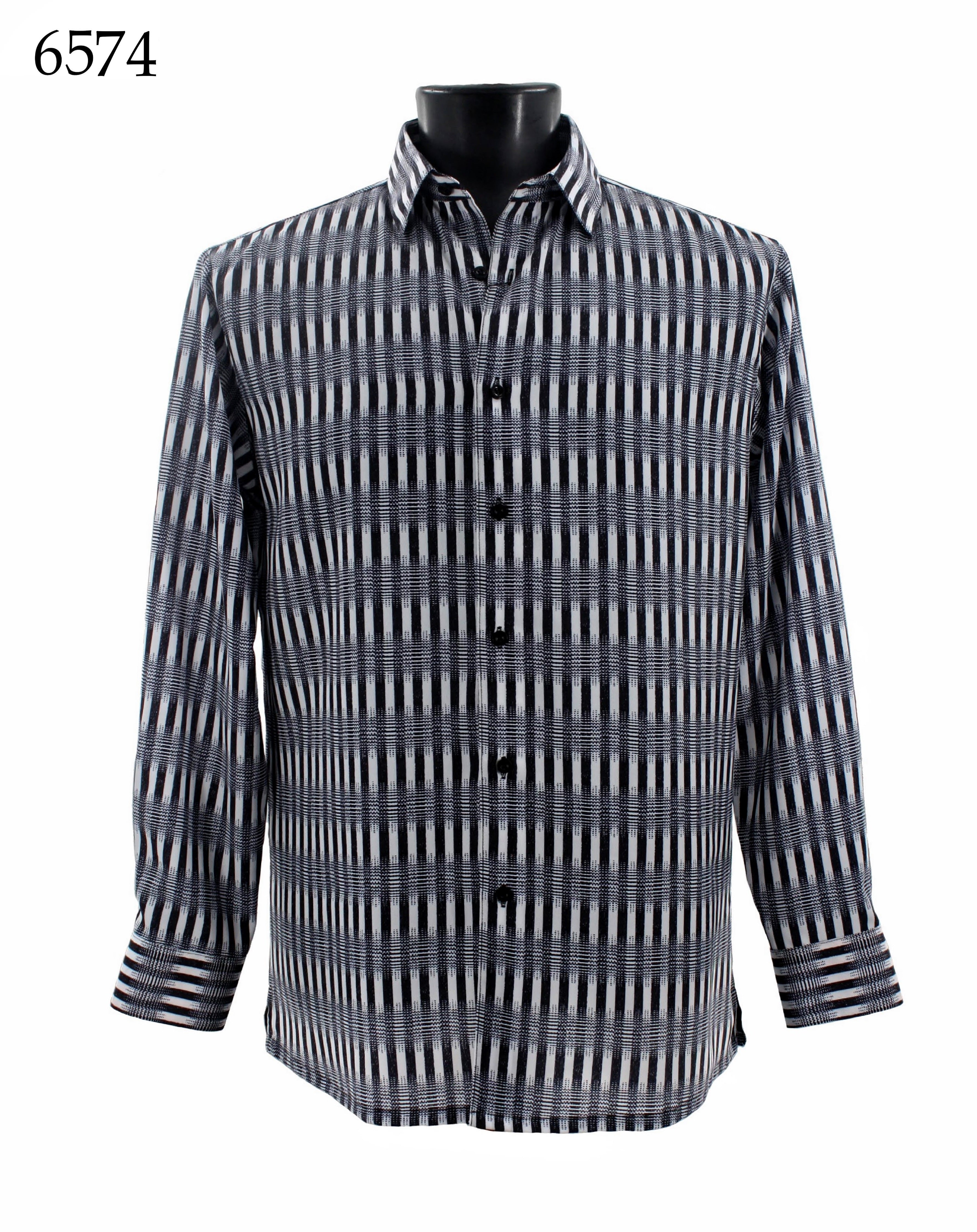Bassiri Men's Long Sleeve Casual Shirt 6574 - Comfortable Button Down Work Shirt for Office, Business & Everyday Wear