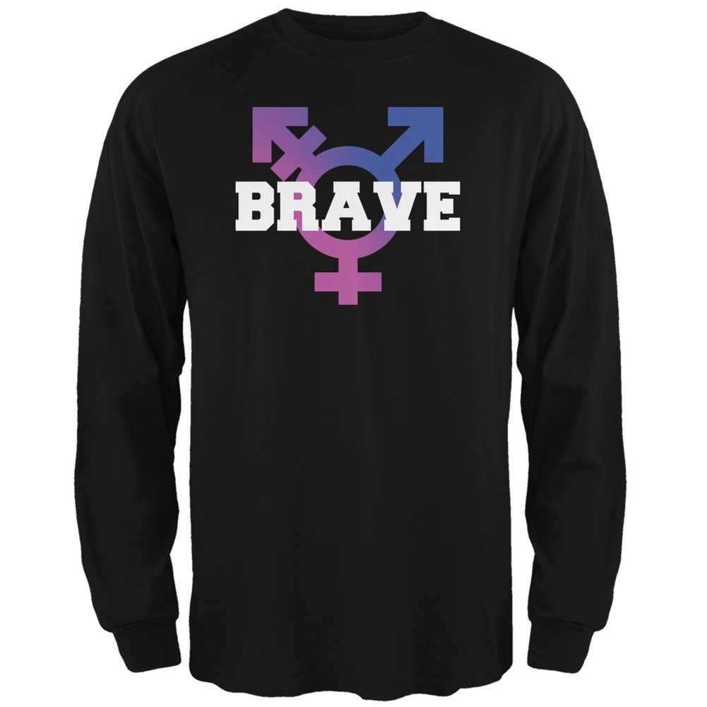 Old Glory Brave Transgender Caitlyn Jenner Black Adult Long Sleeve T-Shirt | Patriotic LGBTQ+ Pride Apparel for Everyday Wear & Special Events