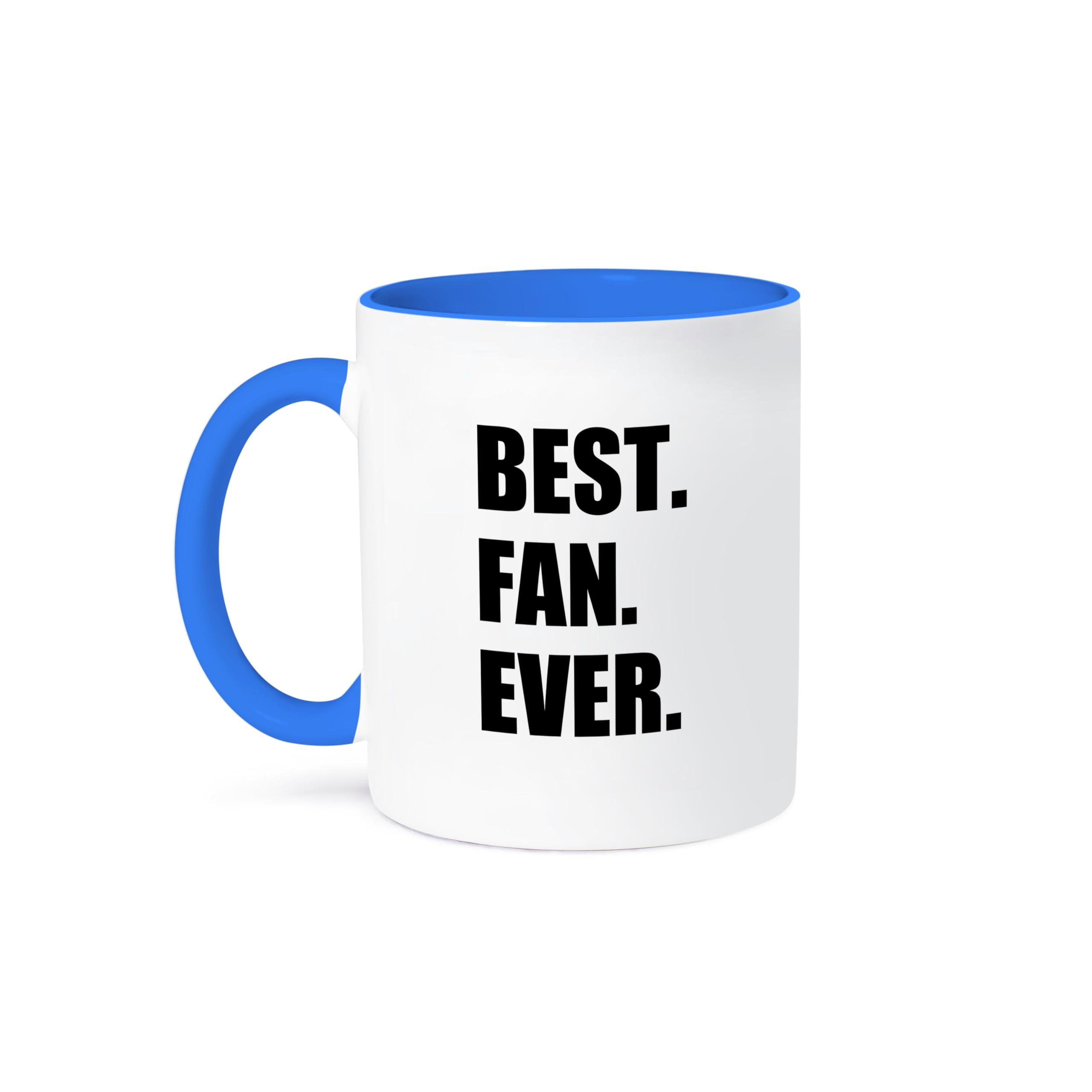 3dRose Best Ever Funny Gift Super Fan Humor Two Tone Coffee Mug 11 oz Blue - Perfect for Coffee Lovers & Office Gifts