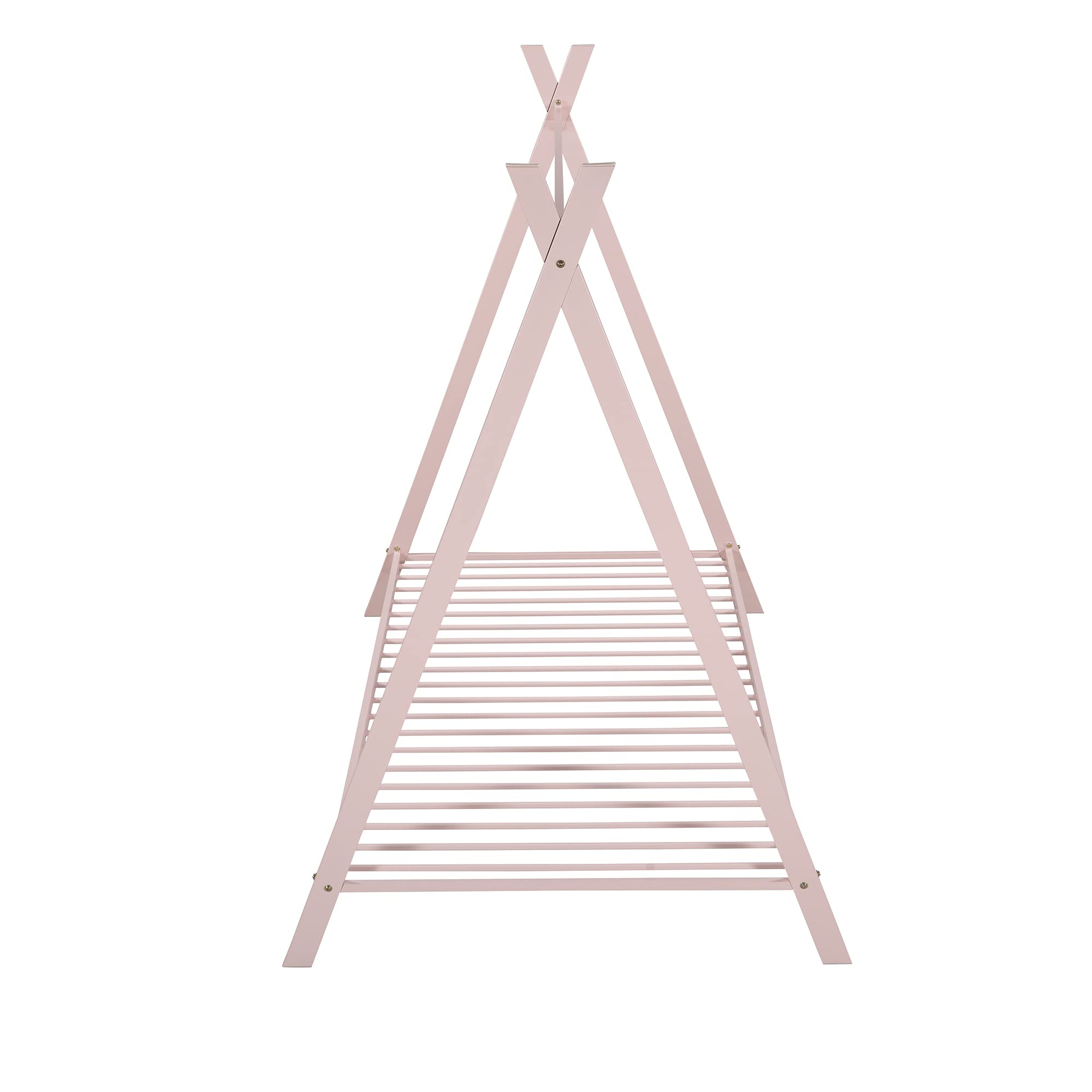 Bellemave Twin Size Floor Bed Frame for Kids - Metal Montessori Bed for Boys & Girls - Low Profile House & Tent Bed in Pink - Perfect for Montessori Rooms, Playrooms & Small Spaces