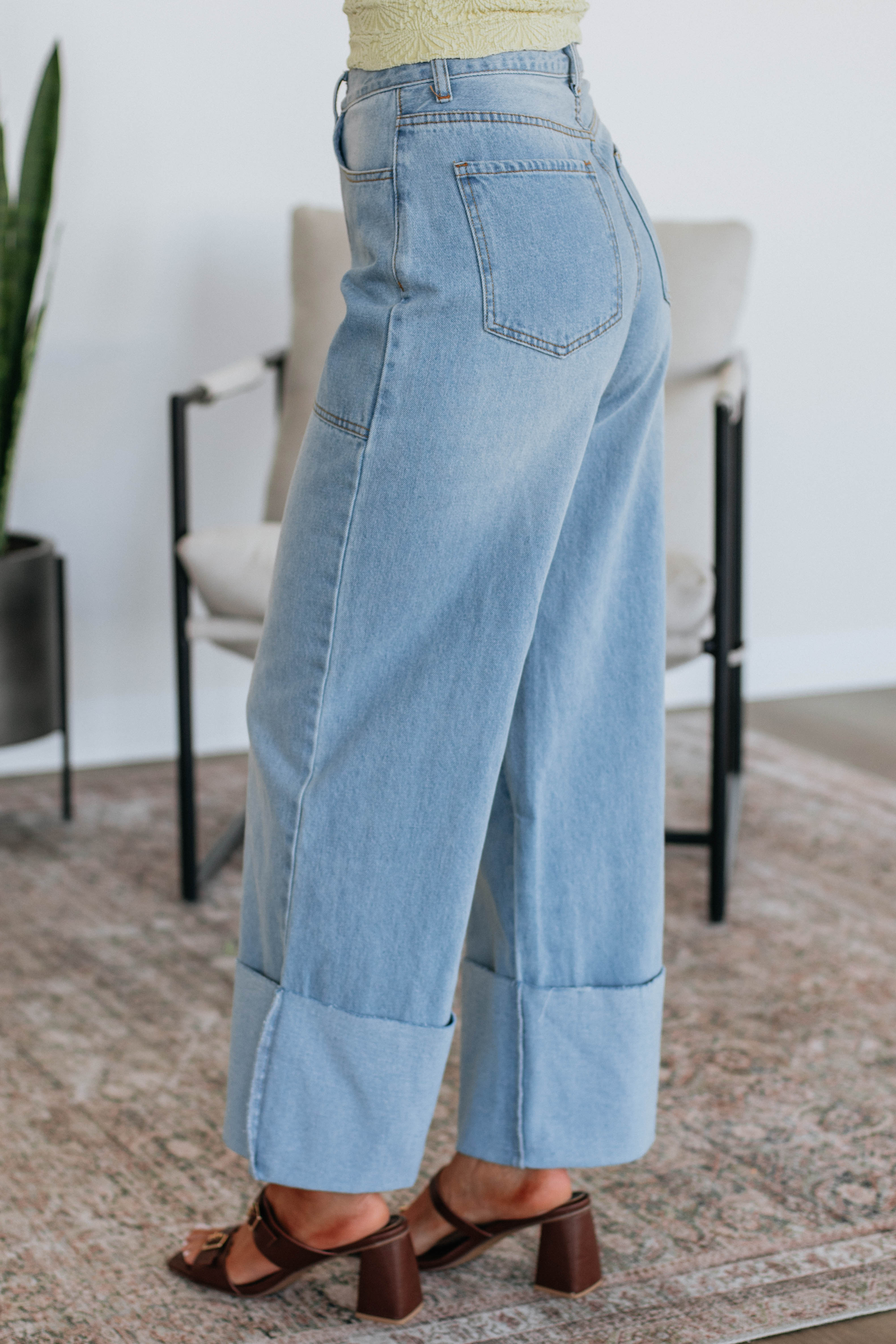 Cosette Women's High Waist Wide Leg Jeans - Medium Wash Denim Pants for Casual & Office Wear