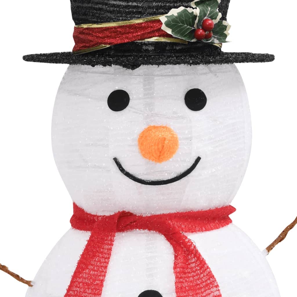 vidaXL 3ft LED Snowman Christmas Decoration with Red Scarf & Hat - 90 Warm White Lights, 8 Lighting Effects - Indoor/Outdoor Holiday Decor for Yard, Porch, Garden, and Living Room