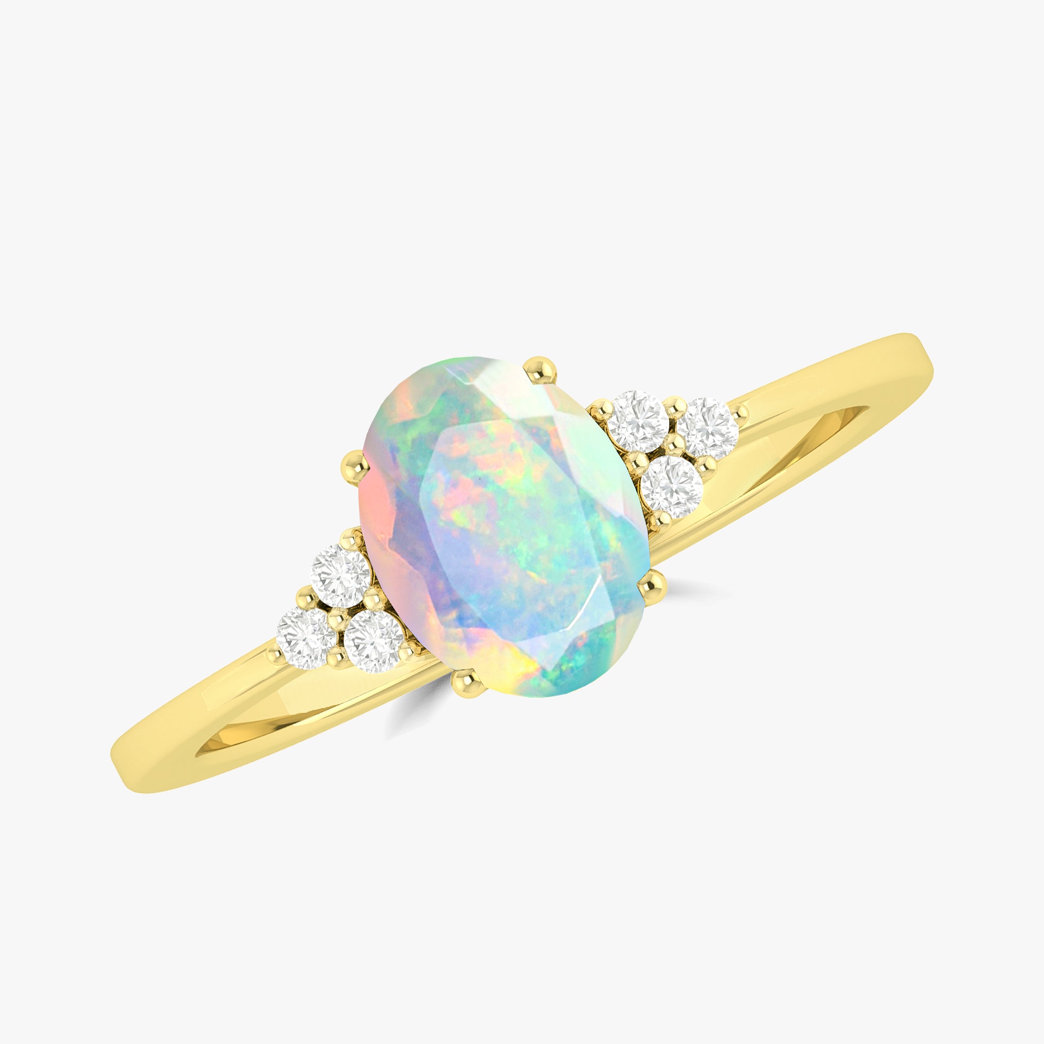 Natural Opal Gemstone Dainty Ring - Elegant Sterling Silver Jewelry for Women | Perfect for Everyday Wear, Gift Giving & Special Occasions