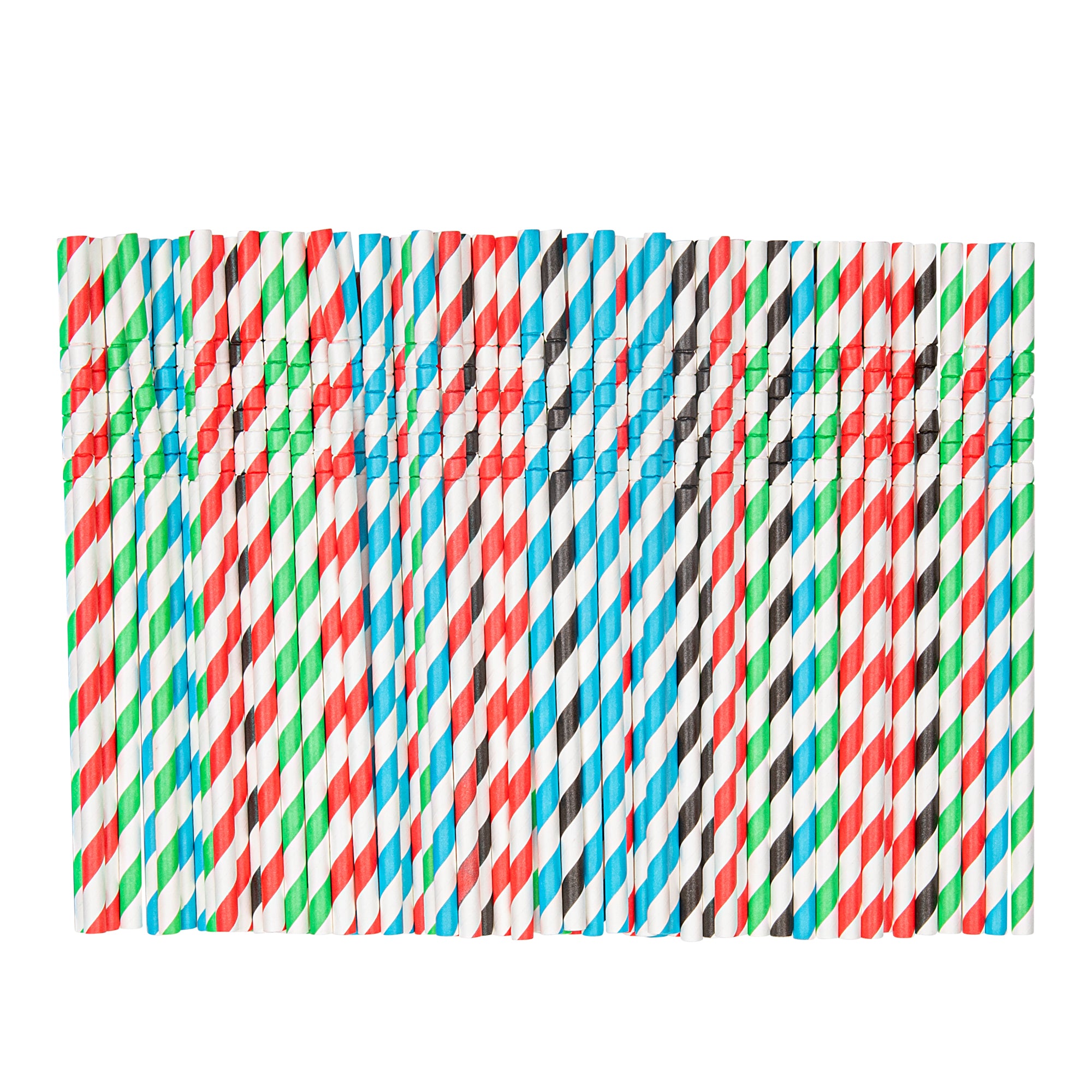 Biodegradable Paper Straws - 100 Count, 6mm x 7 3/4