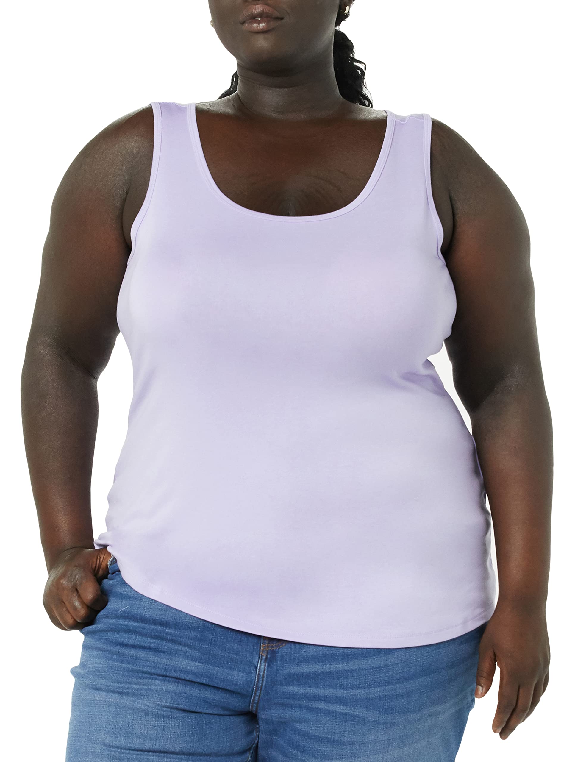 Amazon Essentials Women's Plus Size Tank Tops - 3 Pack Cotton Camisoles for Layering, Casual Wear & Summer Outfits