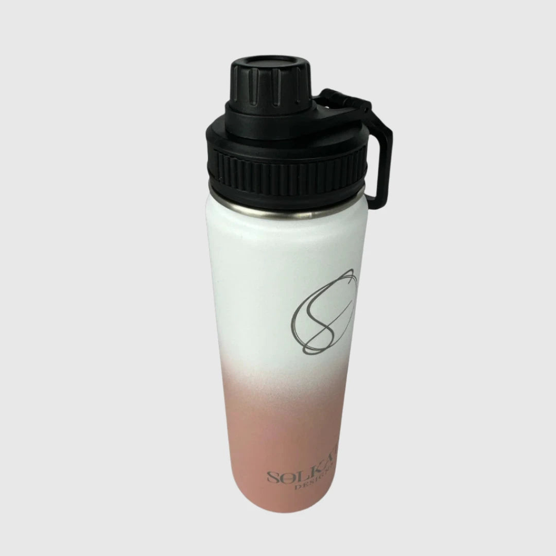 Premium Coral Pink Insulated Stainless Steel Water Bottle 650ml (22oz) - Leakproof & BPA-Free for Gym, Hiking, Office & Outdoor Activities