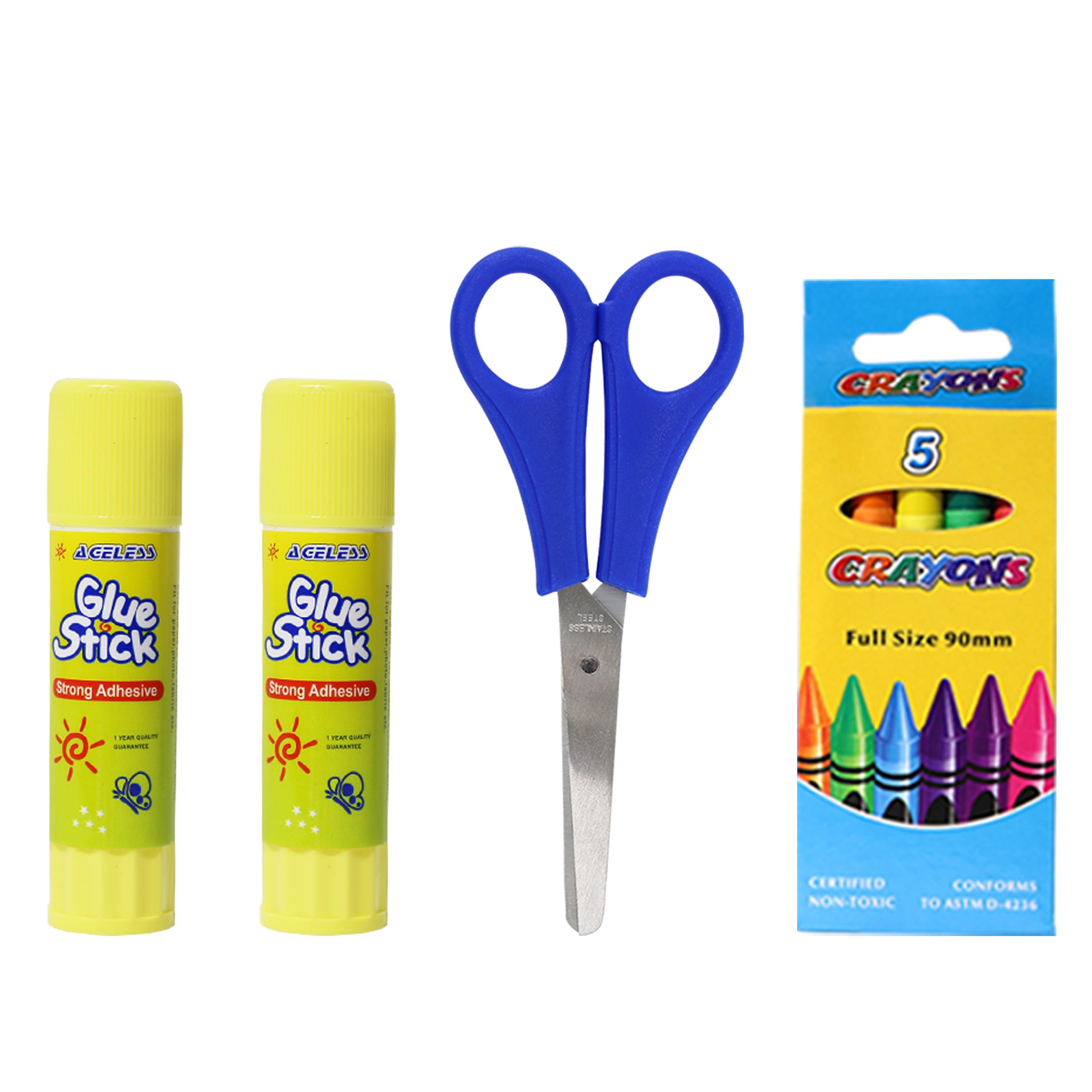 22-Piece Bulk School Supplies Kit for K-12 Students - Essential Classroom Supplies Box with Pens, Pencils & Crayons - Perfect for Elementary, Middle & High School Back to School, Homeschooling & Study Organization