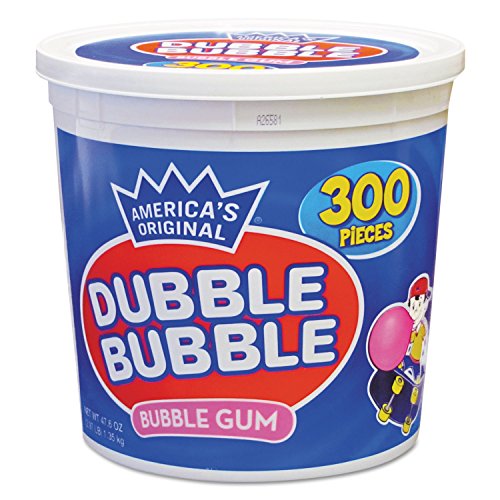 Dubble Bubble Original Pink Bubble Gum - 300 Count Tub - Fun & Fresh Chewing Gum for Parties, Gifts & Everyday Enjoyment