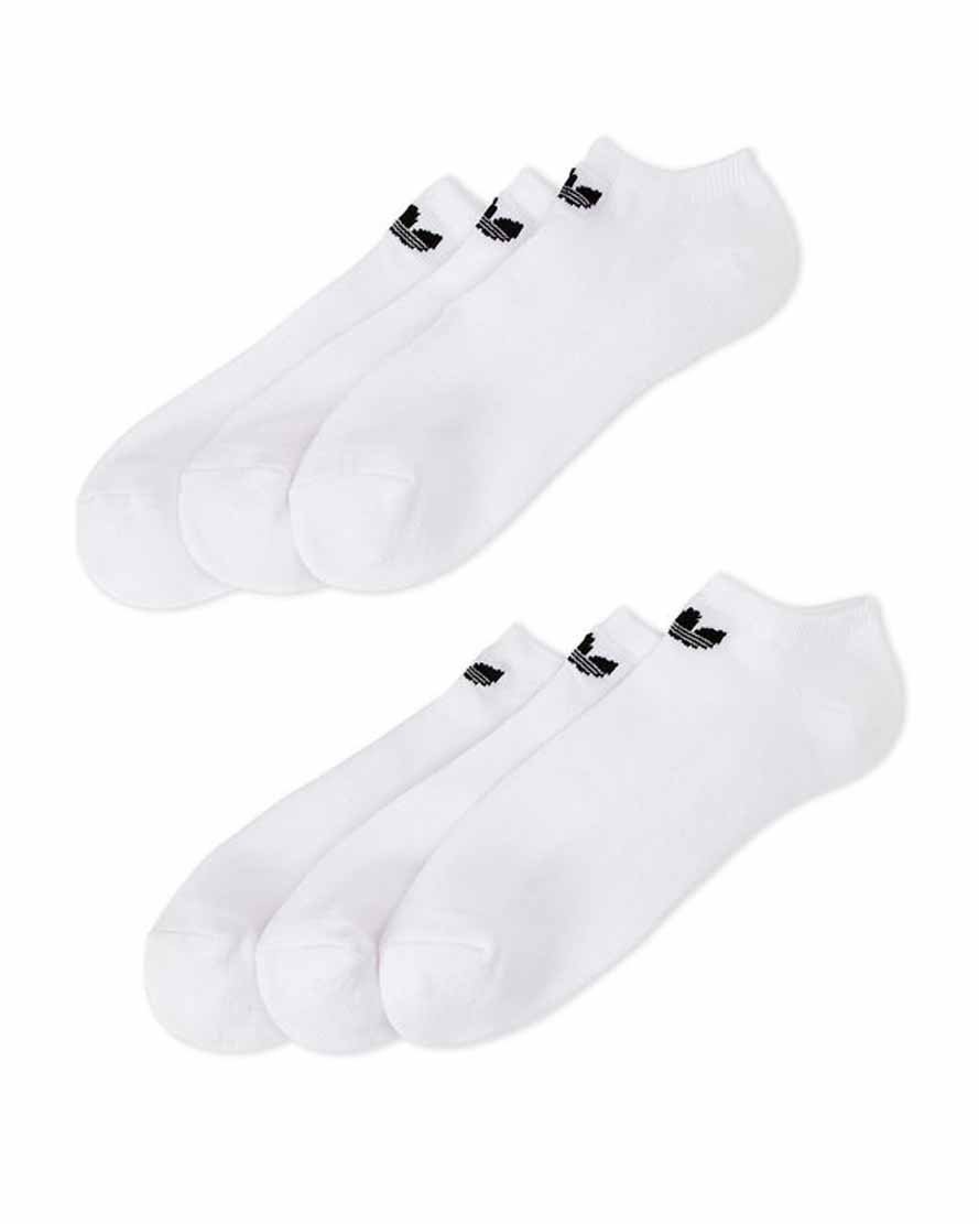 Adidas Originals Men's No Show Socks 6-Pack - Breathable Athletic Low Cut Socks for Running, Gym & Casual Wear (White)