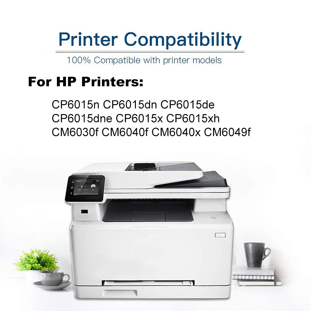 8-Pack (2BK+2C+2Y+2M) High Yield Compatible CP6015n/CP6015dn Laser Printer Toner Cartridge - Replacement for HP 823A/824A (CB380A/CB381A/CB382A/CB383A) - Perfect for Office Printing & Bulk Document Production