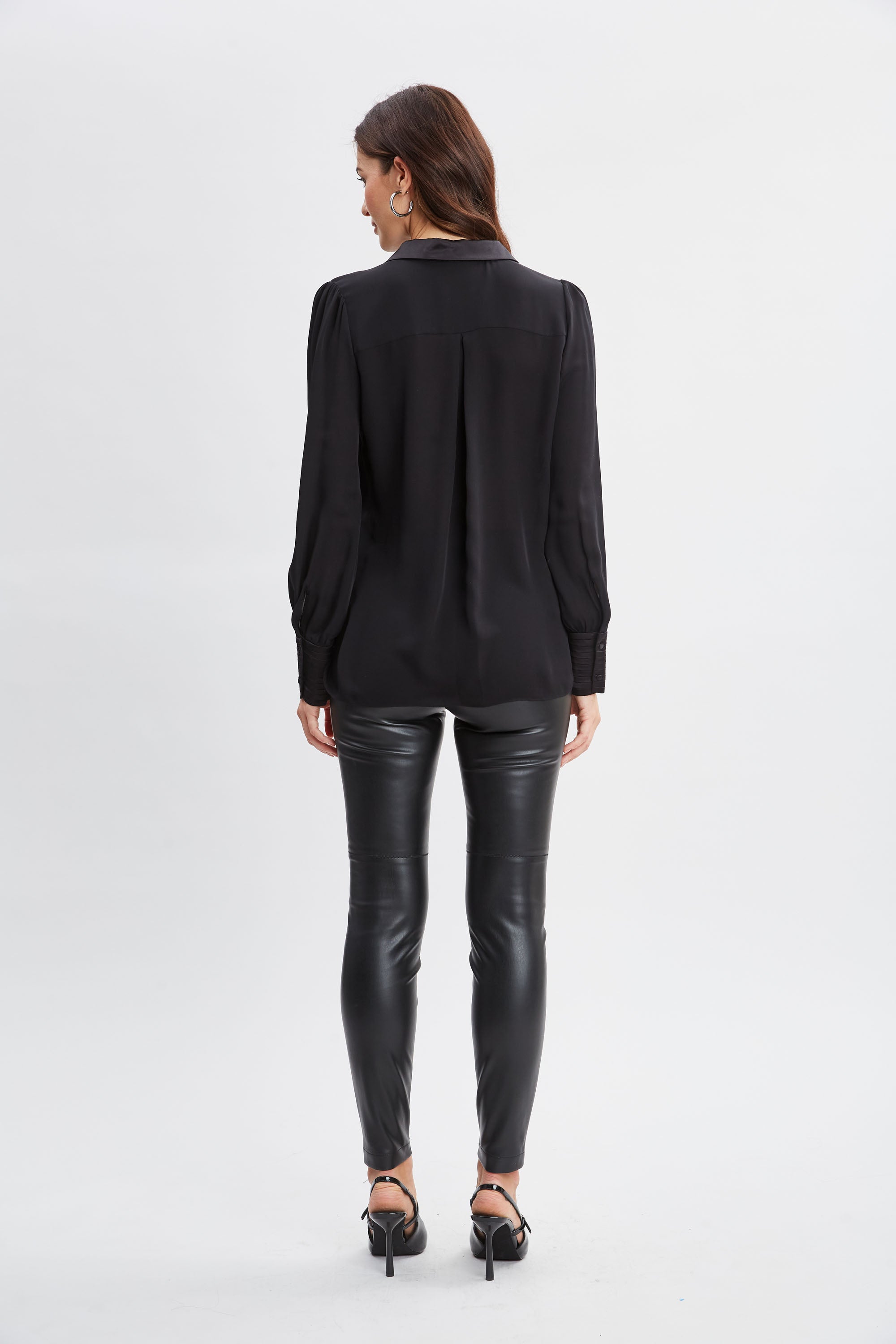 Luxury Silk Pintuck Blouse for Women - Elegant & Comfortable Formal Wear - Perfect for Office, Dinner Dates & Special Occasions
