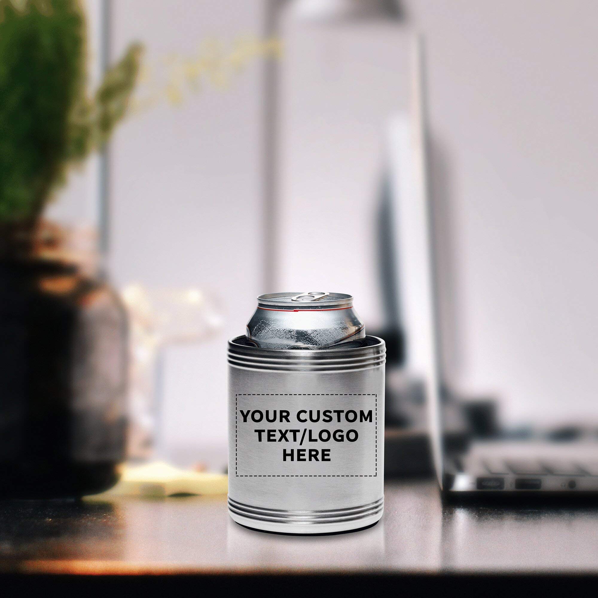 Custom Stainless Steel Can Coolers Set of 50 - Personalized Bulk Pack for Beer, Soda & Beverages - Silver - Perfect for Parties, BBQs, Tailgating & Outdoor Events