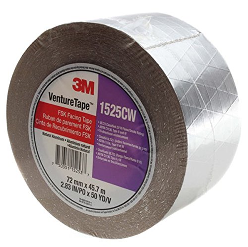 3M Venture Tape FSK Facing Tape - 6 Inch x 150 Feet (Box of 8) - High-Temperature HVAC Duct Sealing Tape for Air Conditioning and Heating Systems